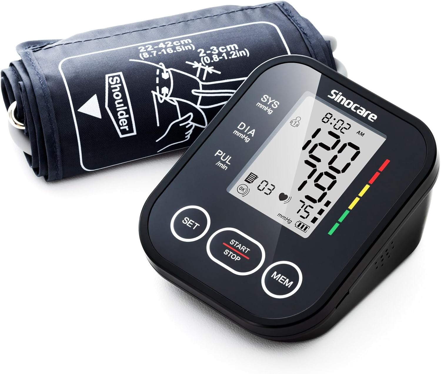 sinocare Blood Pressure Monitor, Two-User Model, One-Button Operation Upper Arm...