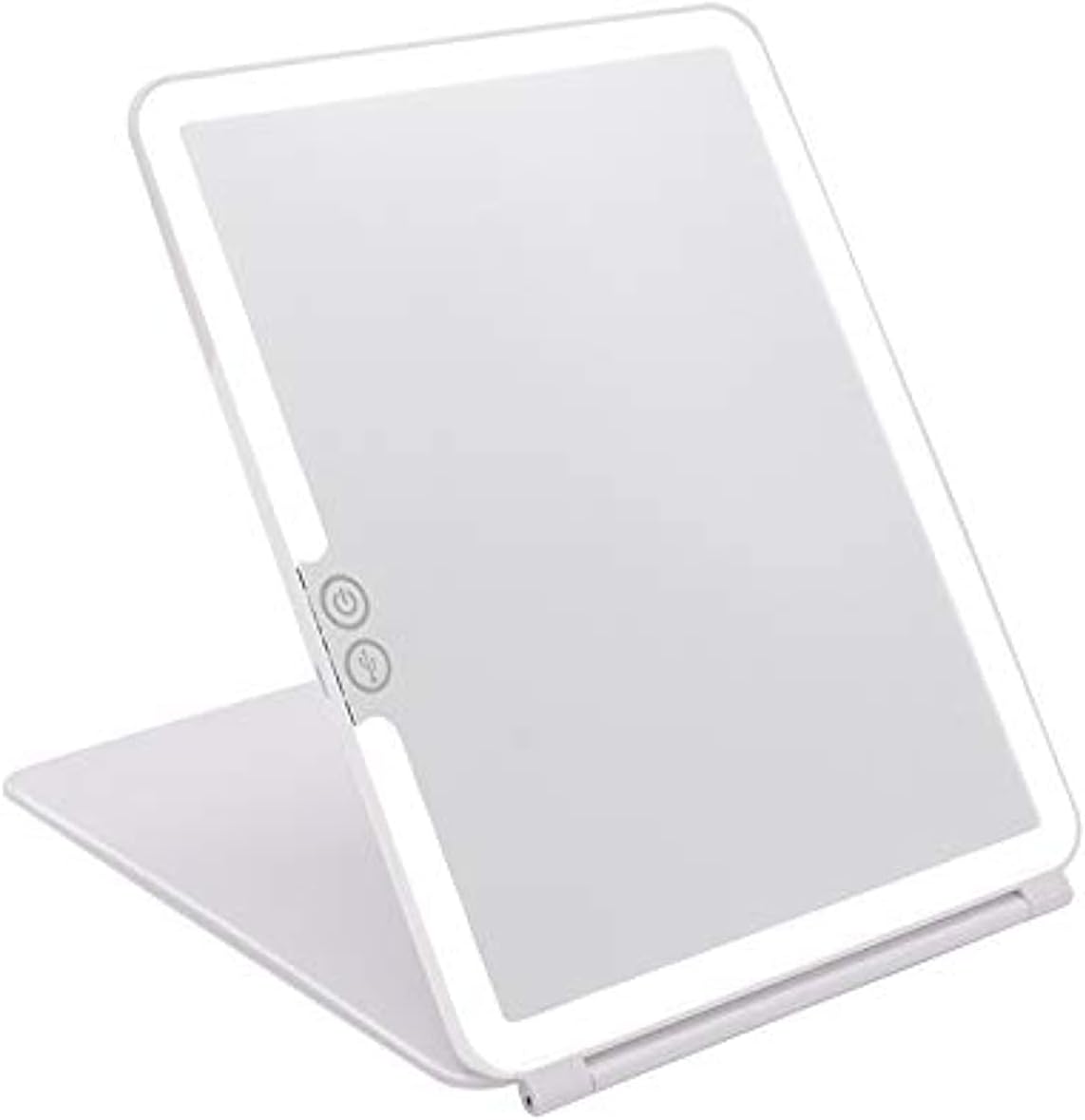 deweisn Folding Lighted Makeup Mirror with 72 LEDs 3 Colors Light Modes USB Rech...