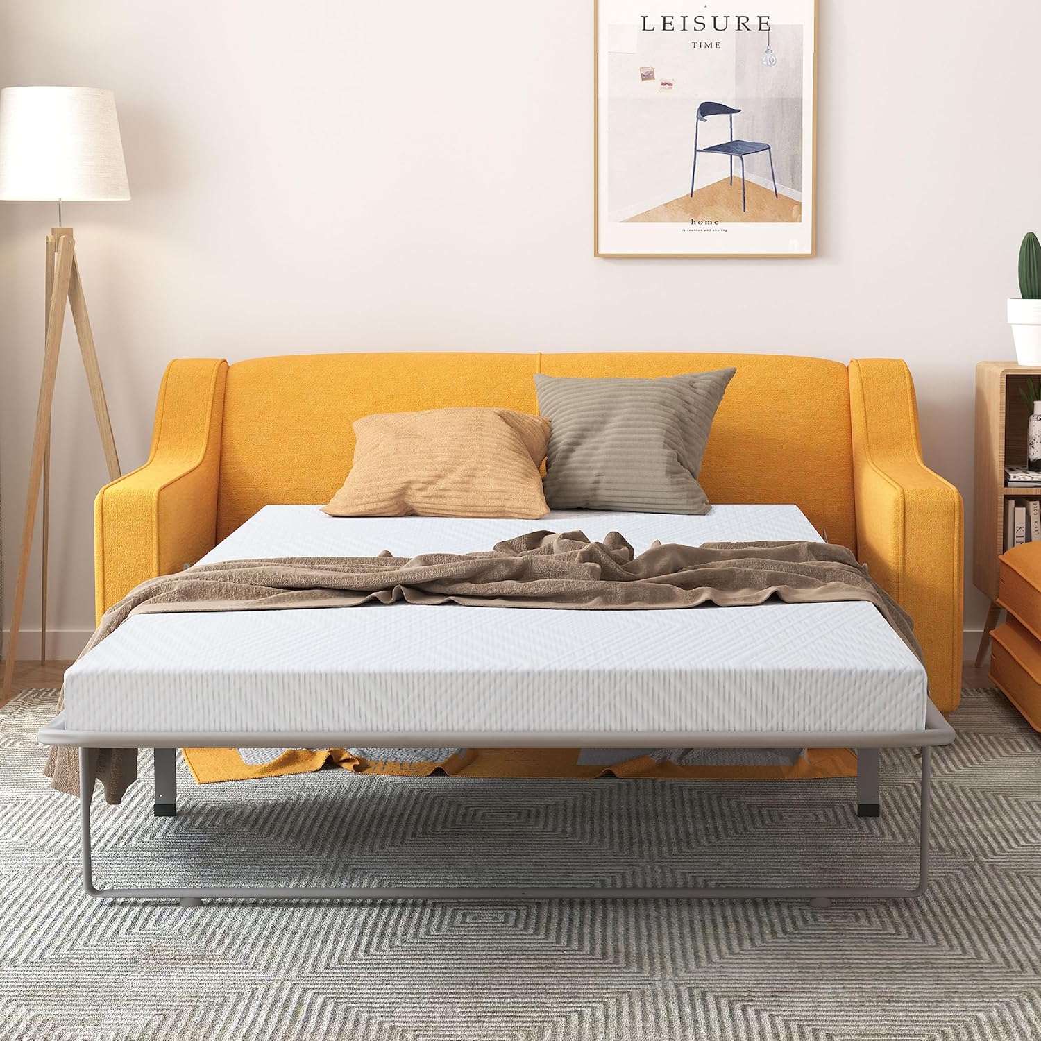 4.5 Inch Memory Foam Sofa Bed Mattress Replacement with Fiberglass-Free and Wash...