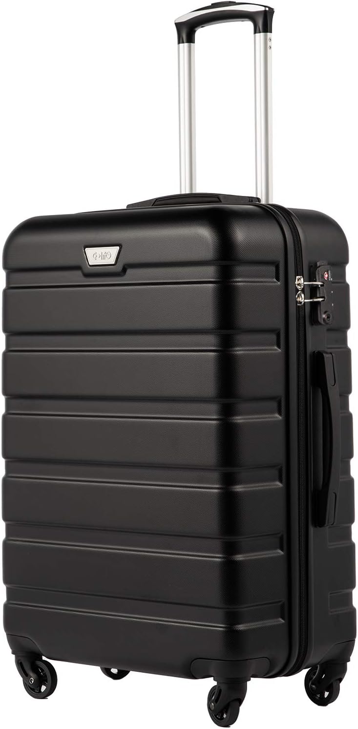 COOLIFE Suitcase Trolley Carry On Hand Cabin Luggage Hard Shell Travel Bag Light...