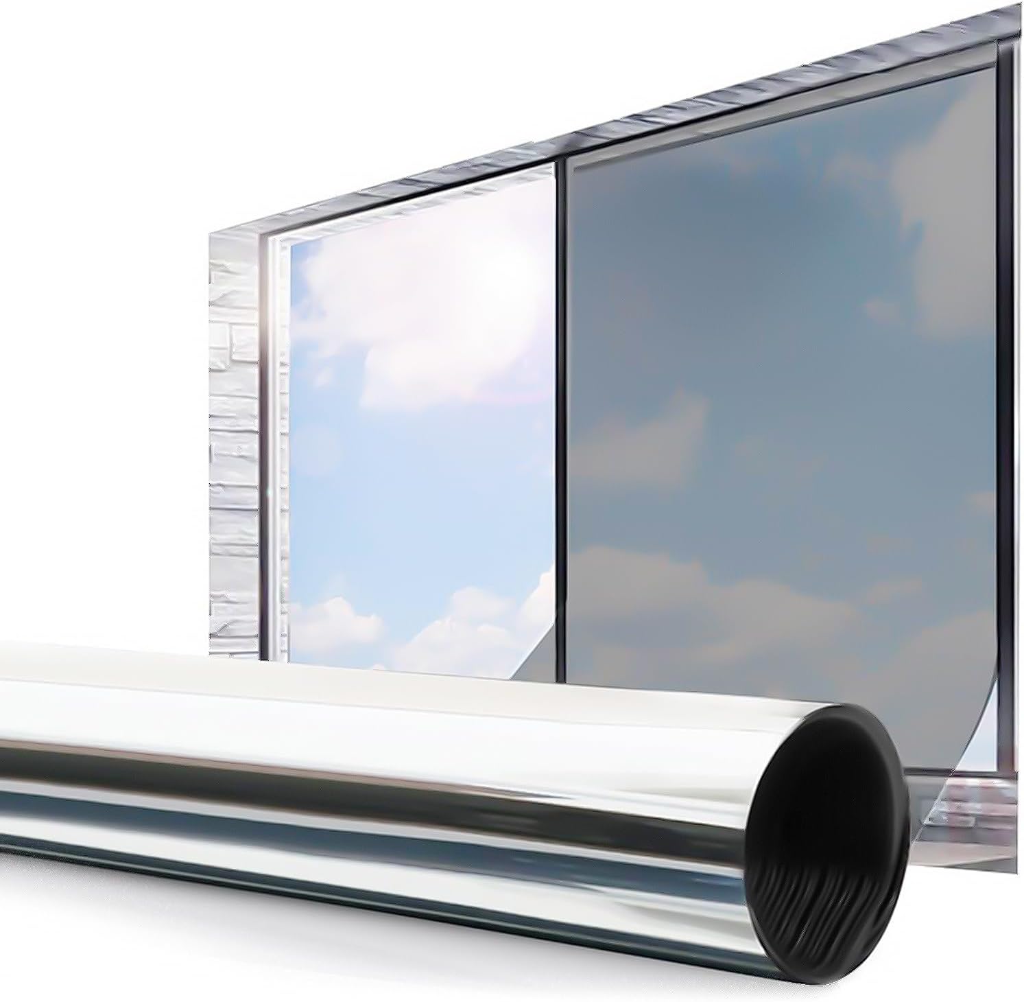 Warmiehomy Window Film Privacy One Way,76x200cm Mirror Reflective Sun Blocker UV...