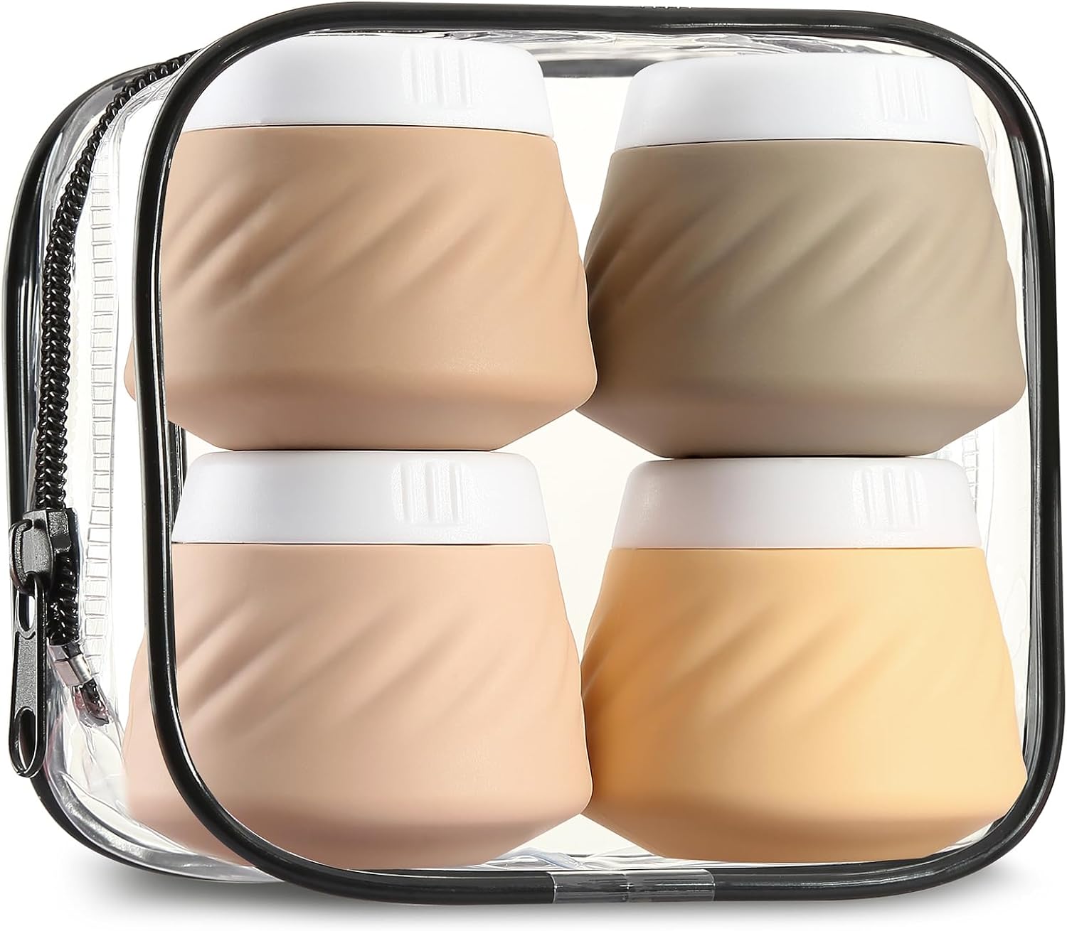 Gemice Travel Containers for Toiletries, Silicone Cream Jars TSA Approved Travel...