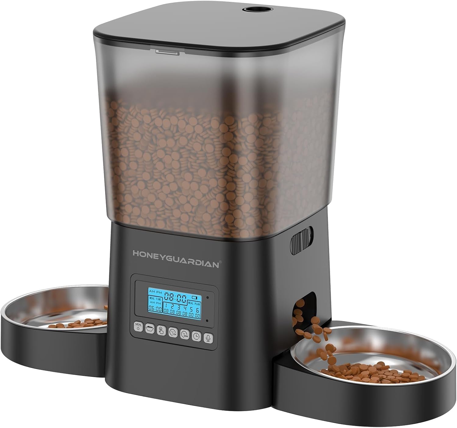 HoneyGuaridan Automatic Cat Feeders for 2 Cats, 3.5L Cat Food Dispenser with Dou...