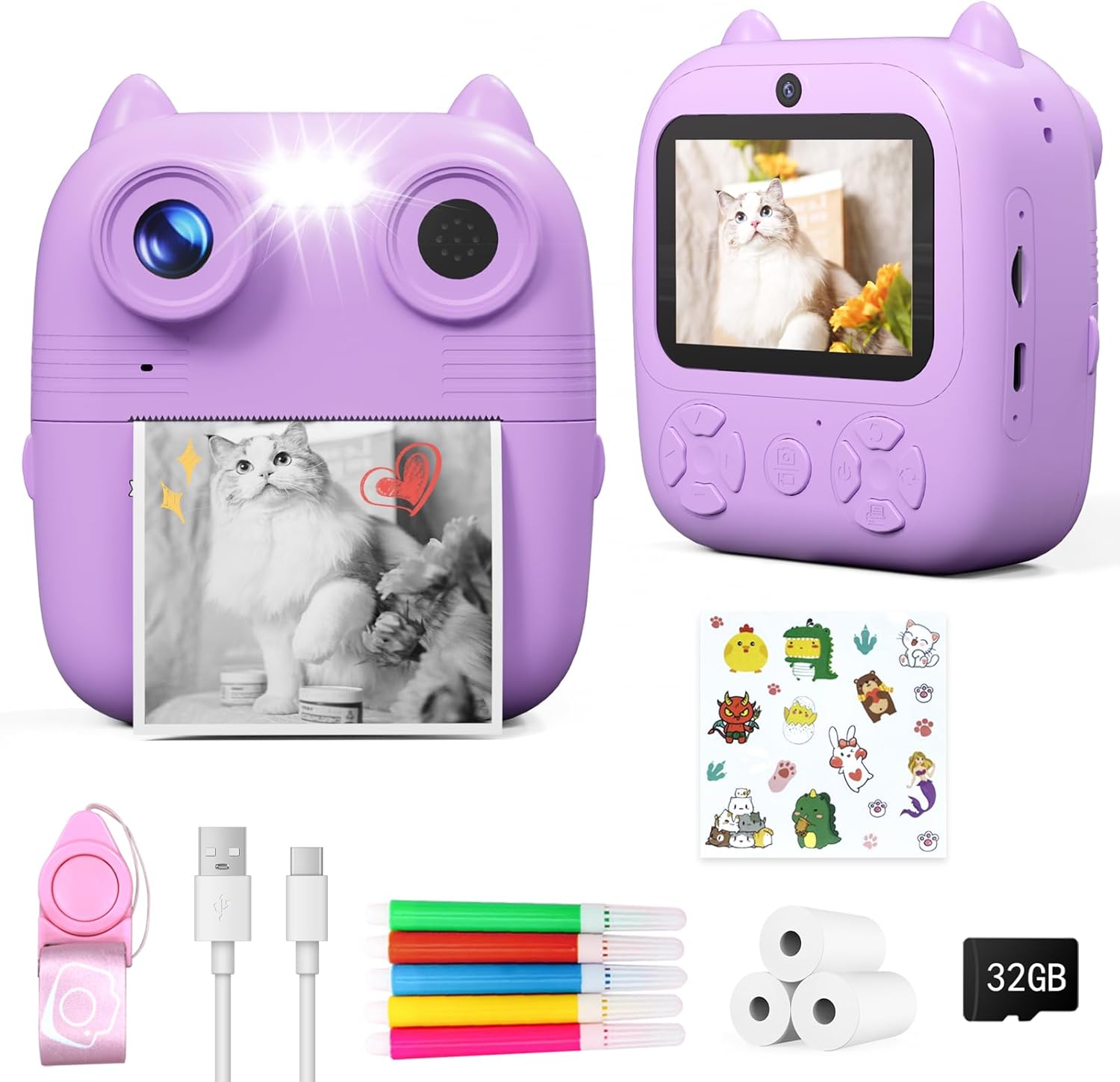 GGIE Kids Camera Instant Print, 1080P HD Video and...