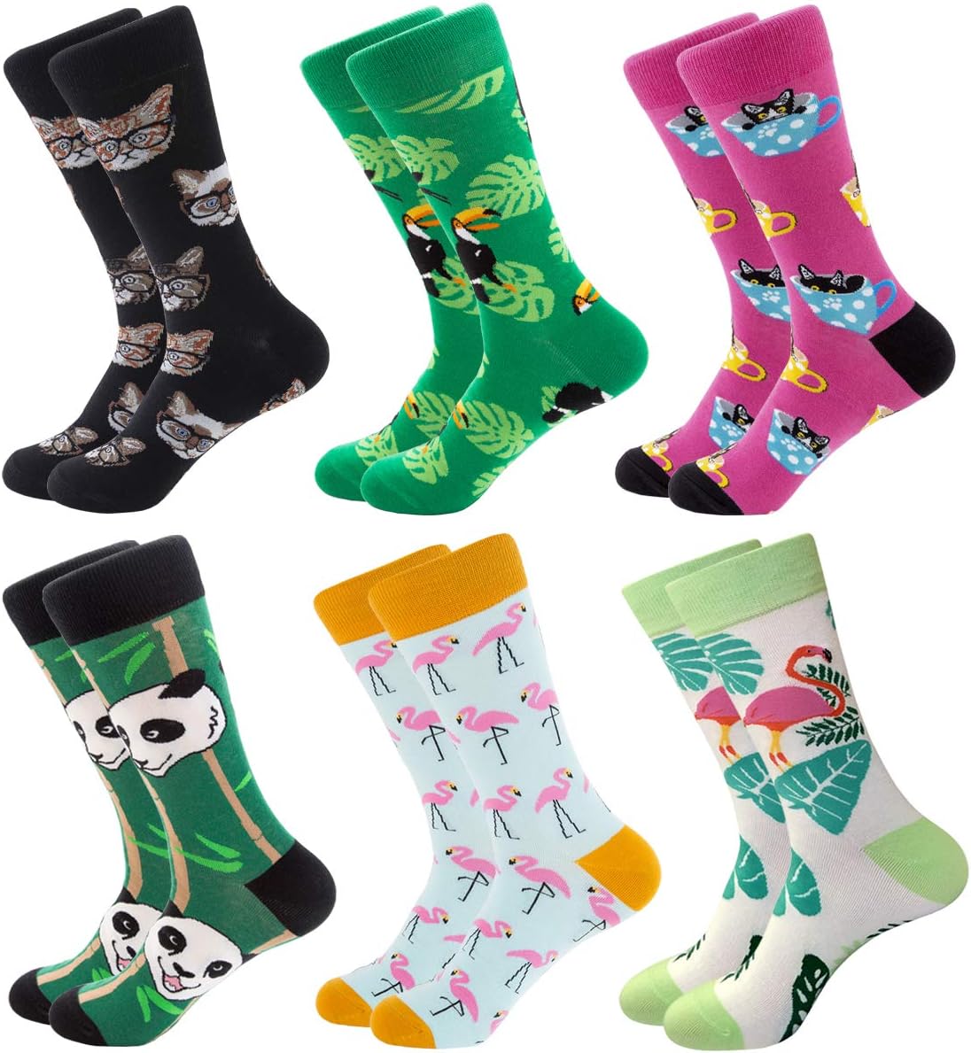 RedMaple Mens Colorful Fun Dress Socks - Funky Pattern Socks Novelty Smart Desig...