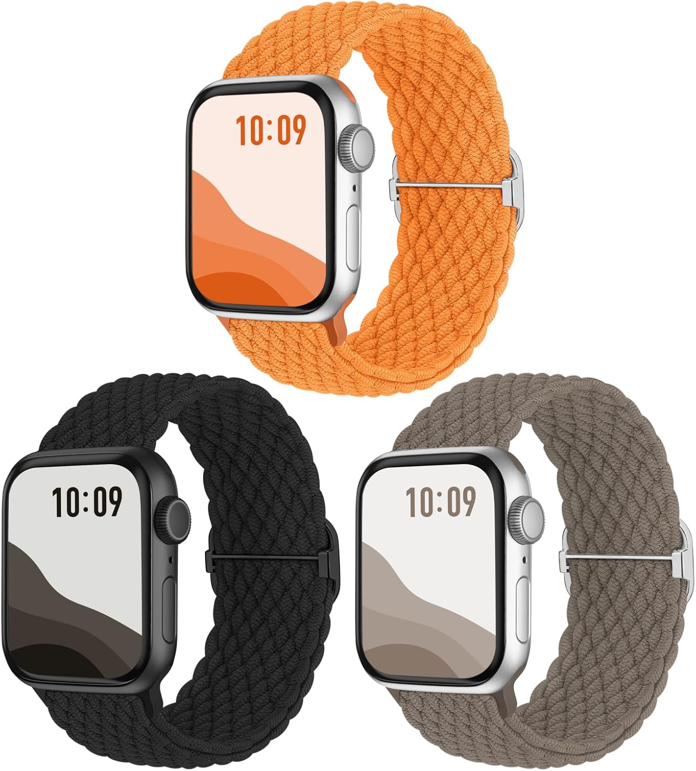 Joehwerr 3-Pack Anti-Slip Braided Strap Compatible for Apple Watch Straps Women...