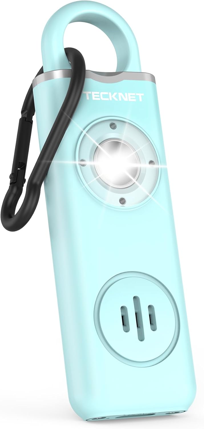 TECKNET Personal Safety Alarm for Women, 130dB Siren & Strobe Light, Rechargeabl...