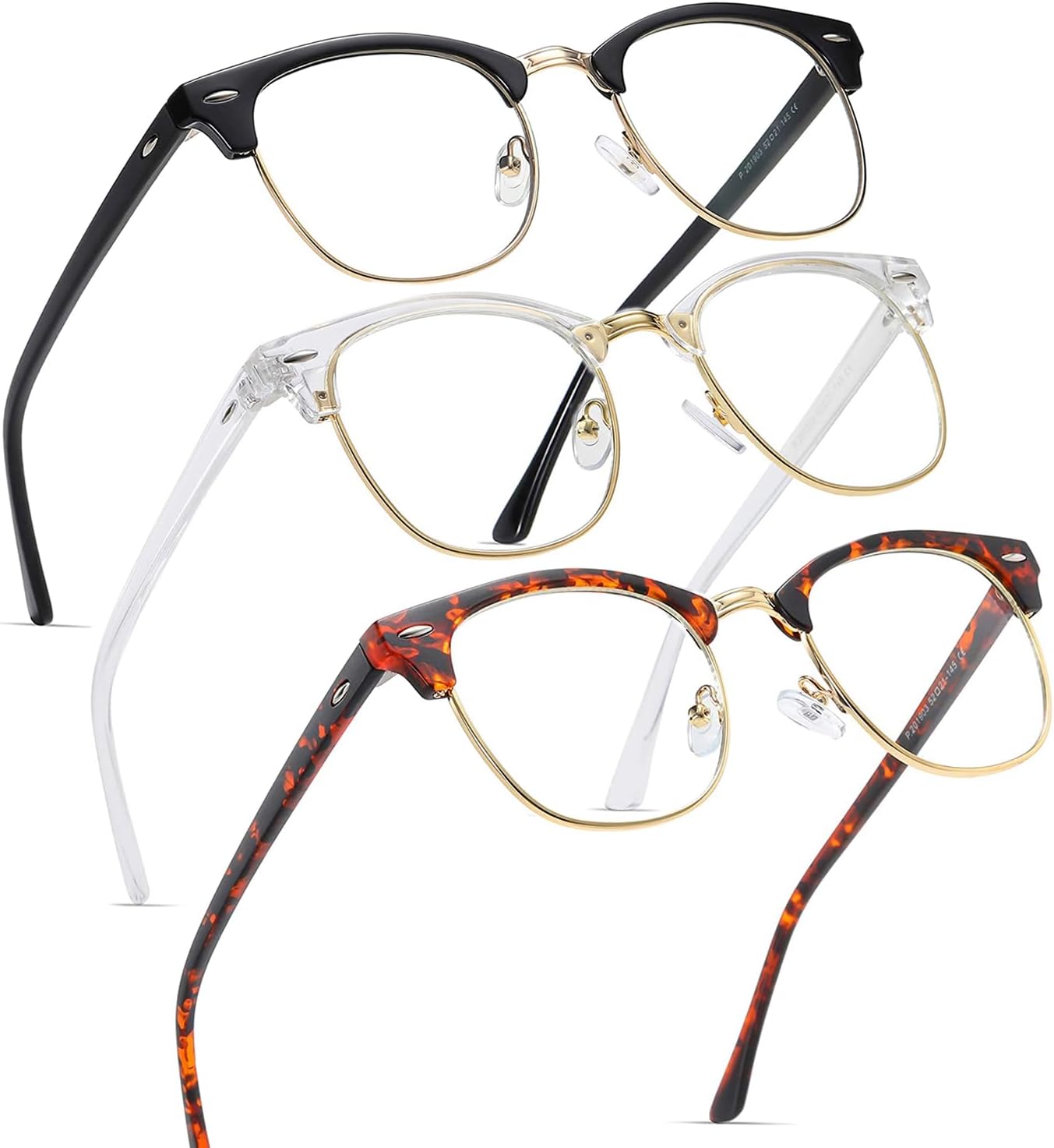 2 Pack Blue Light Blocking Glasses, Anti Blue Light Gaming Glasses, Retro Fashio...
