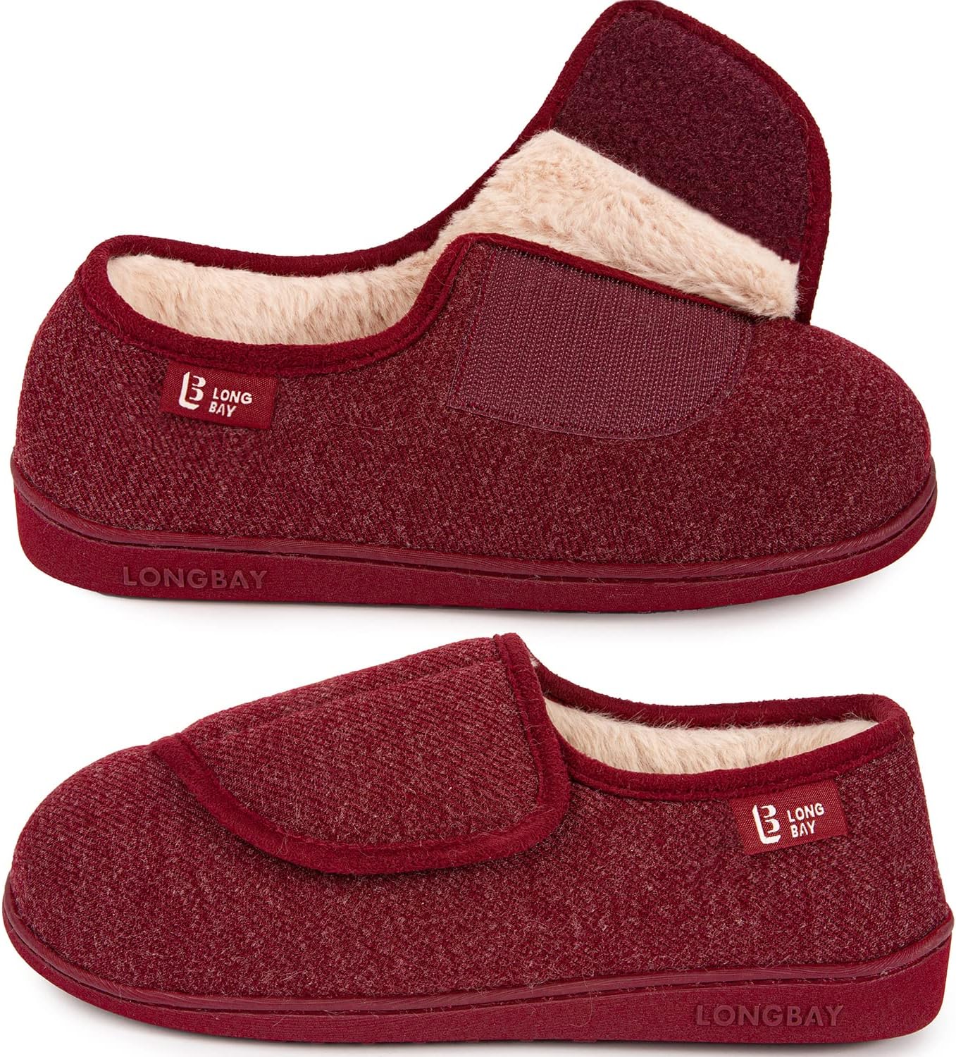 LongBay Women's Wide Fit Slippers Comfy and Cozy Memory Foam Indoor House Shoes...