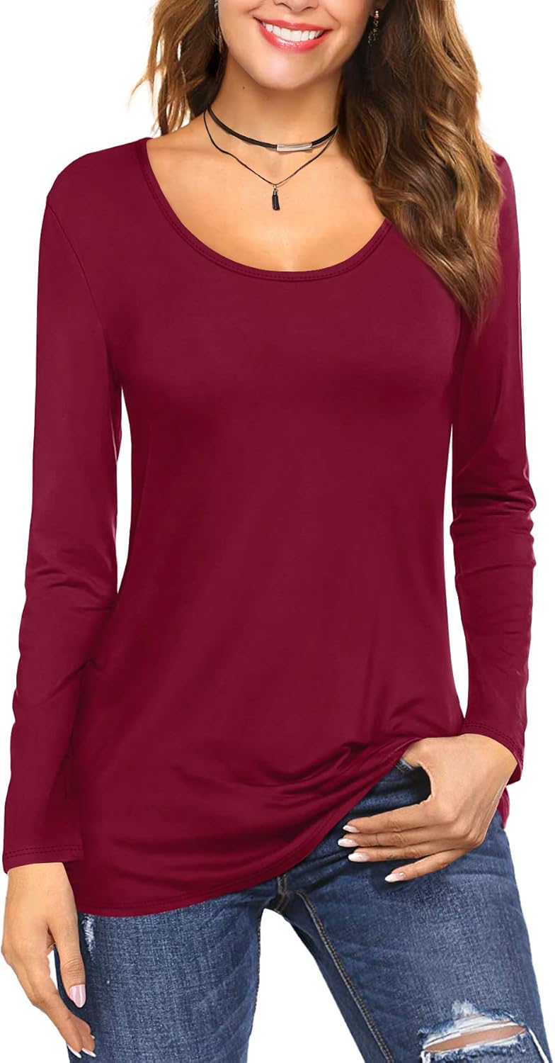 Florboom Women's Cotton Tunic Tops T-Shirt, Solid Color, Slim Fit, Short Sleeve,...