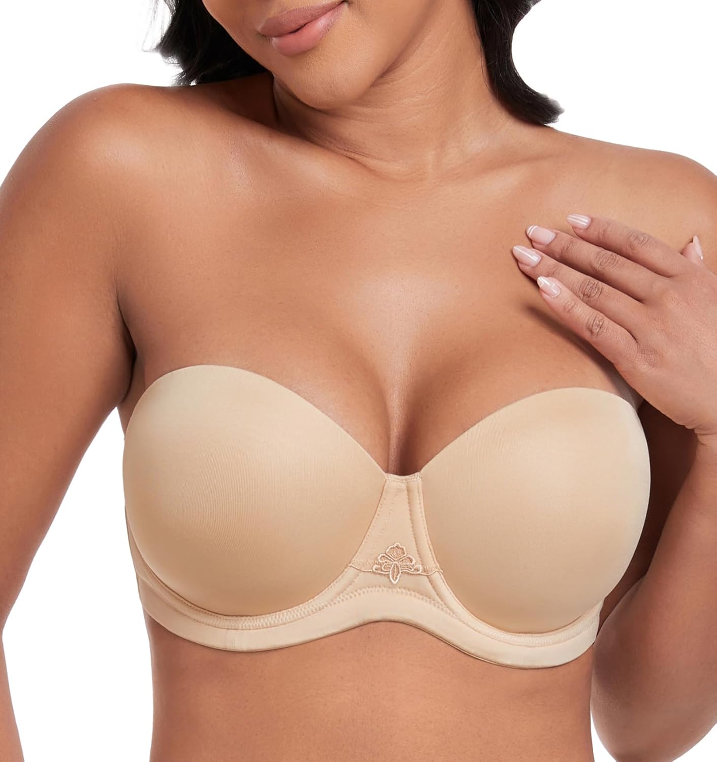 DotVol Women's Multiway Strapless Bra Plus Size Full Figure Underwire Contour Pr...