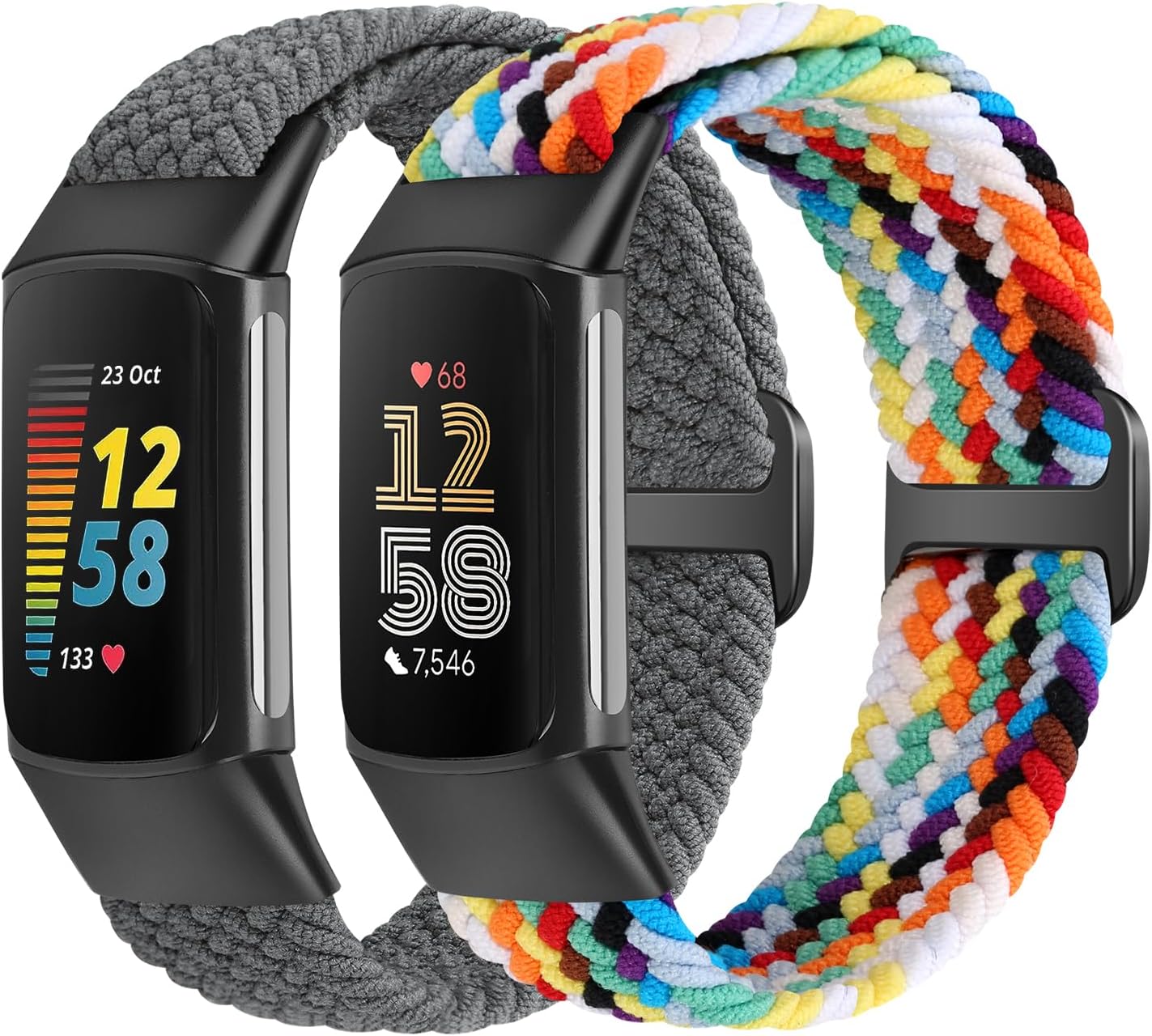 SHIJZWD Elastic Braided Straps Compatible with Fitbit Charge 5/Fitbit Charge 6,...