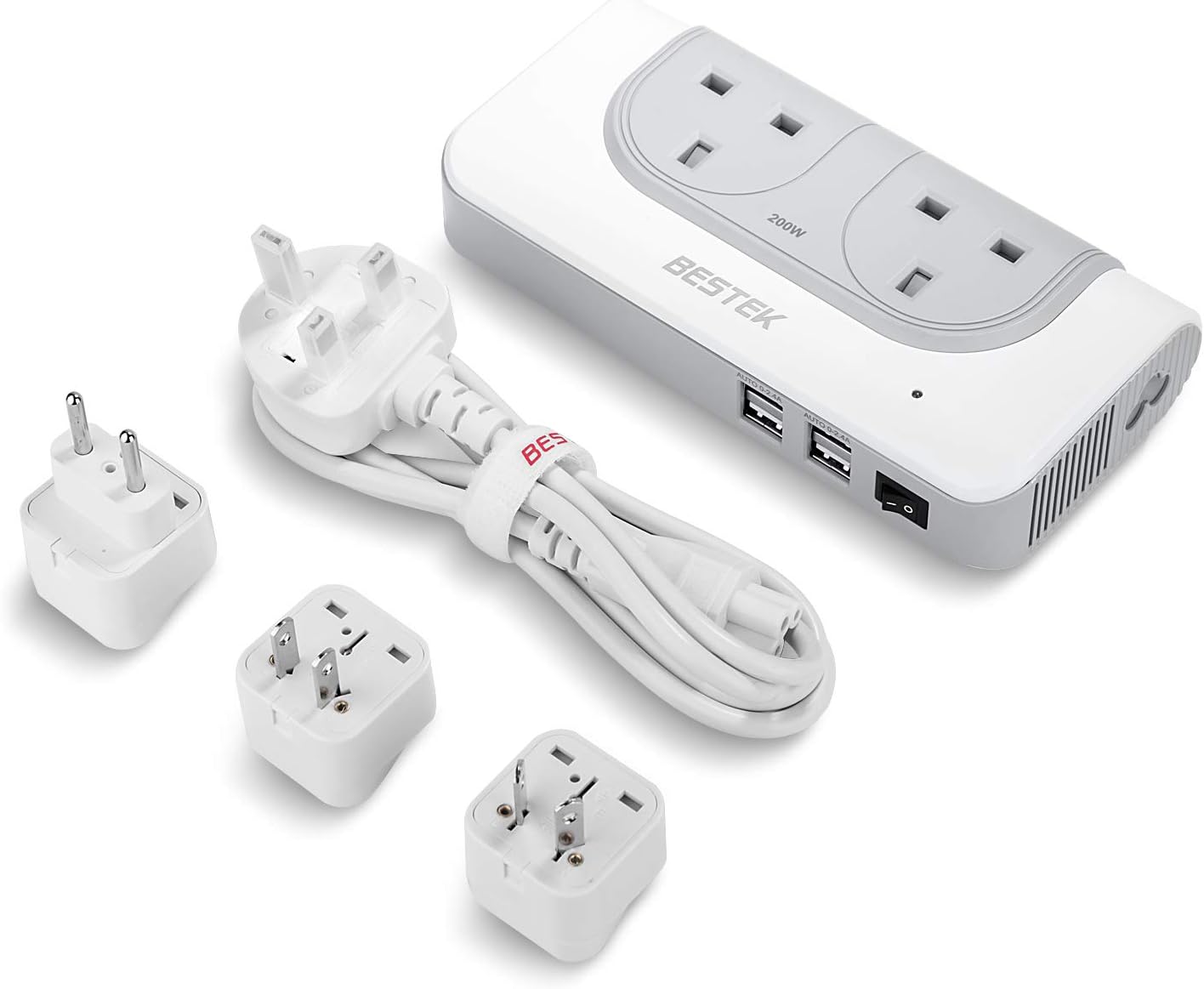 BESTEK UK to USA Power Converter Travel Power Adapter 200W Step Up Transformer 1...