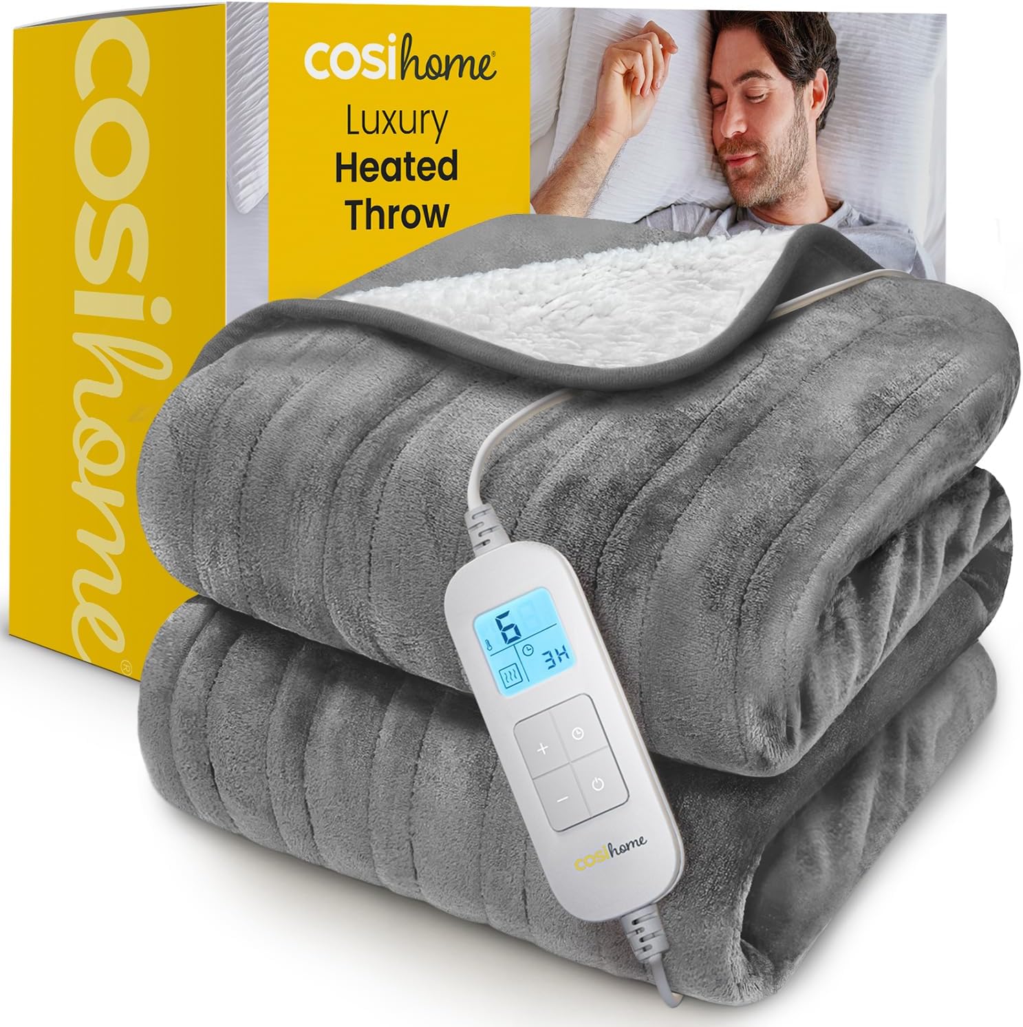 Cosi Home® Luxury Heated Throw - Electric Blanket - Extra Large Heated Blanket,...