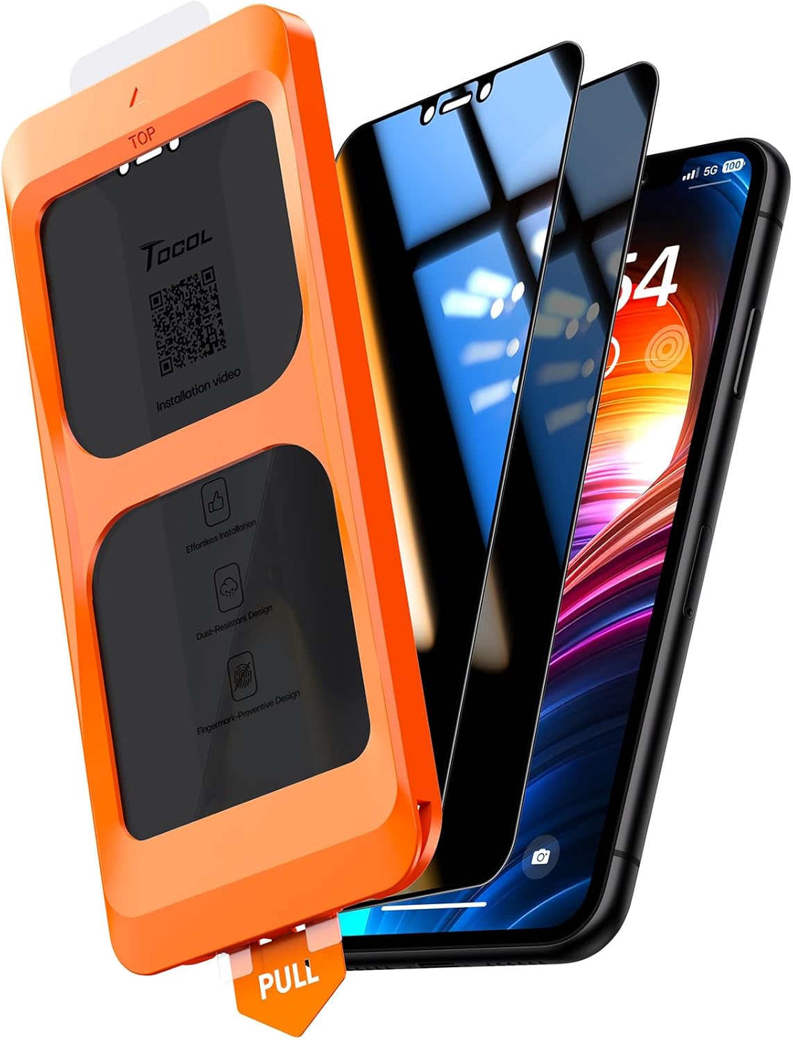 TOCOL 2 Pack for iPhone 11/iPhone XR Privacy Screen Protector 6.1-Inch [True 25°...
