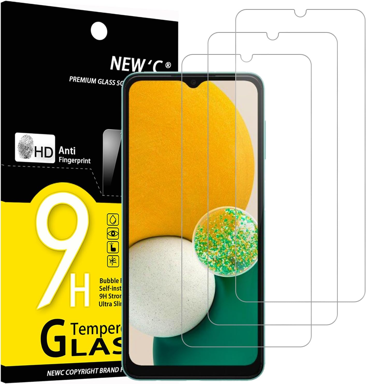 NEW'C 3 Pack Designed for Samsung Galaxy A13 4G / Galaxy A13 5G, Screen Protecto...