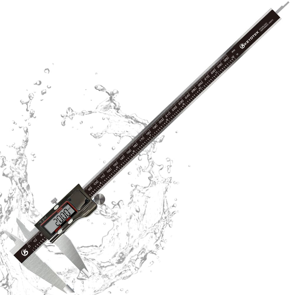 KETOTEK Digital Caliper, 300mm Vernier Caliper Measuring Tool Stainless Steel, I...