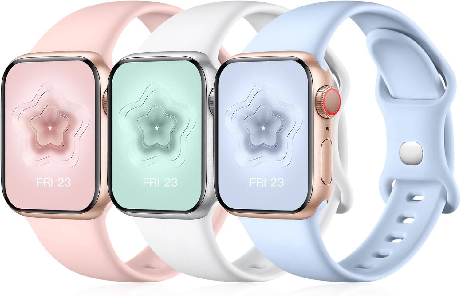 Maledan 3 Pack Straps Compatible with Apple Watch Strap 41mm 40mm 42mm 38mm 44mm...