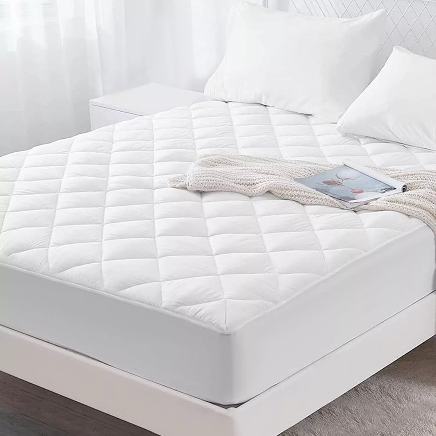 Imperial Rooms Mattress Protector Double Bed 30cm Deep Fitted Stretch Skirt Matt...