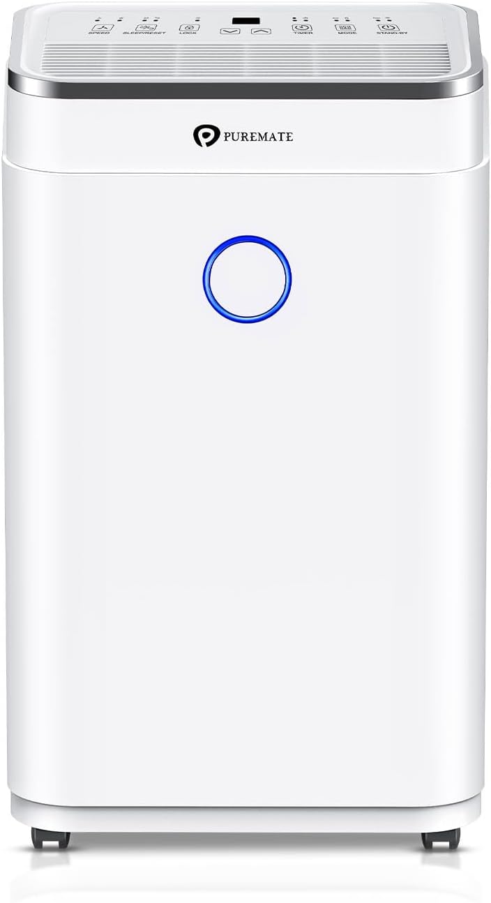 PureMate 20L/Day Portable & Compact Dehumidifier with 6.5 Litre Tank Capacity, D...