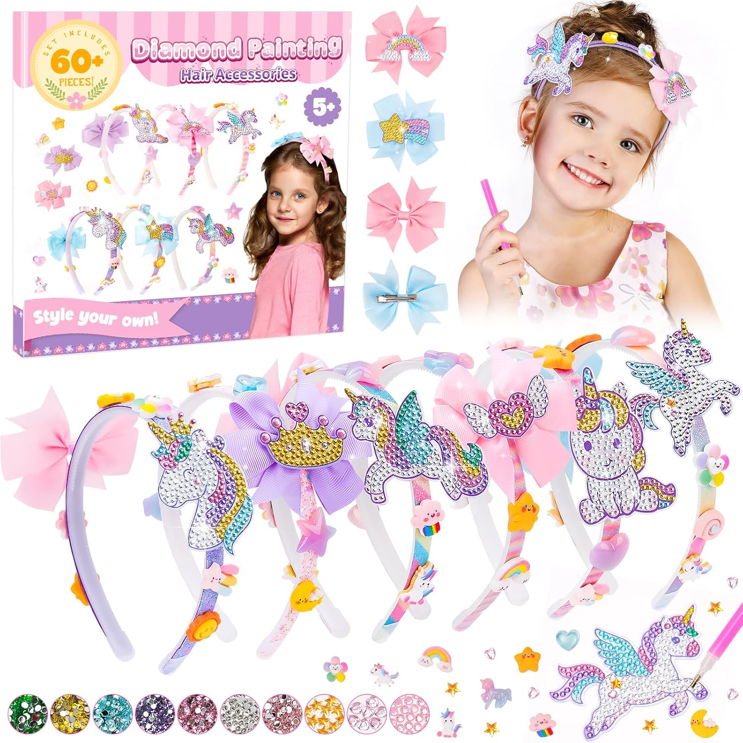 Unicorn Toys Gifts for Girls Age 5 6 7 8 9 10: Diamond Art Craft Kits for Kids 6...