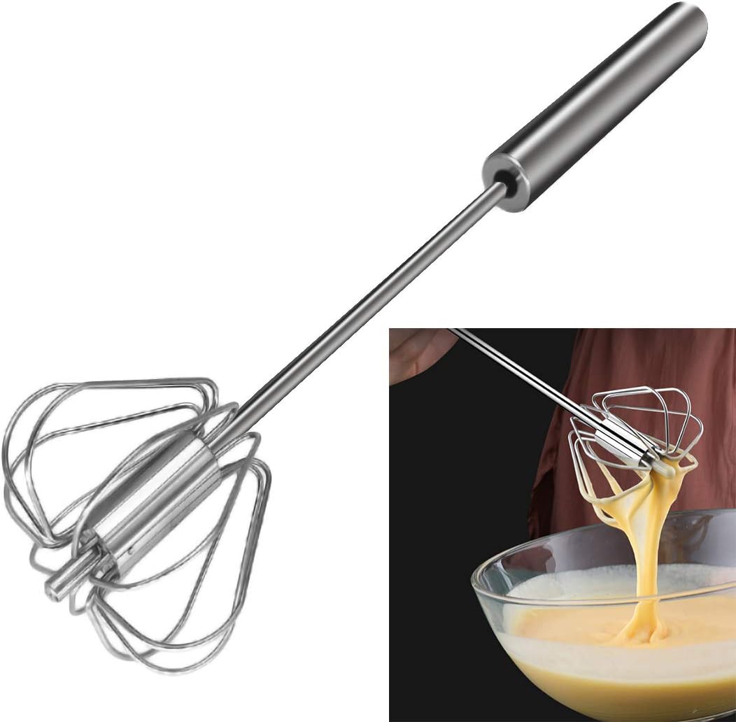 Feeziloe Egg Whisk, Hand Push Whisk Blender, Stain...