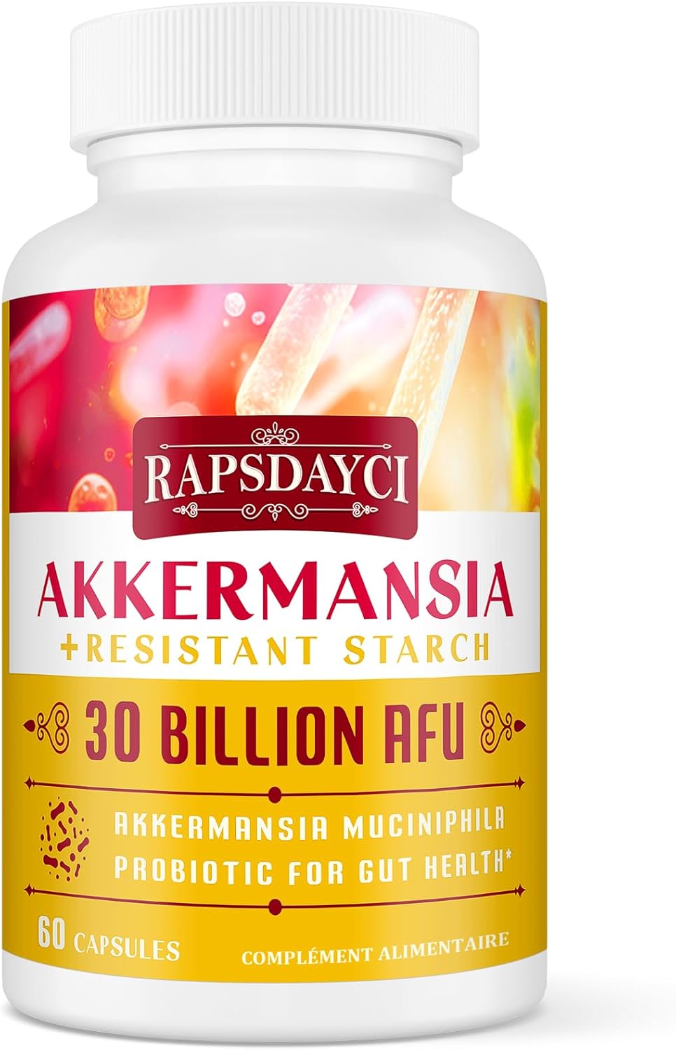 30 Billion AFU Akkermansia Muciniphila, Probiotic for Gut Health & Digestive, Mo...