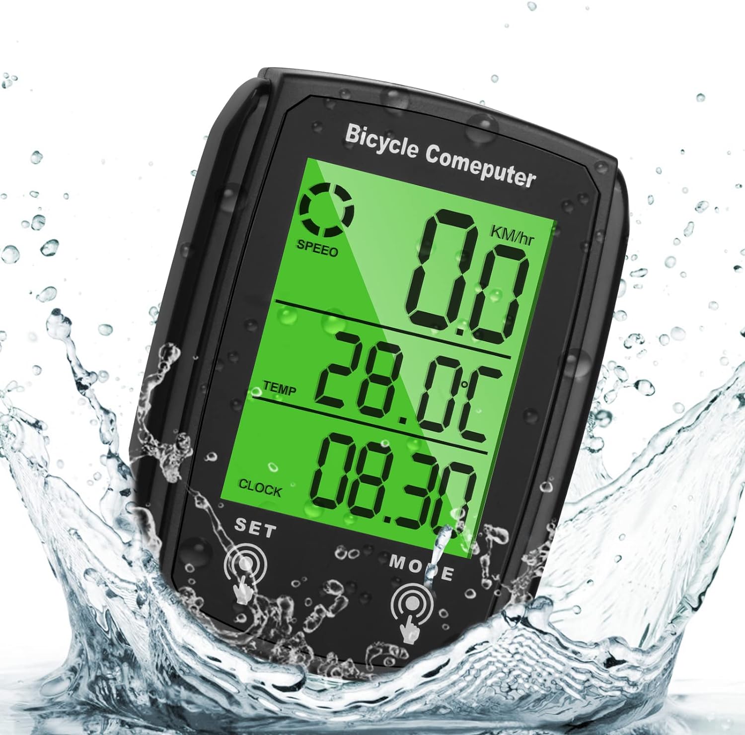 URAQT Bike Computer, Universal 19 Functions IP54 Waterproof Bicycle Speedometer...