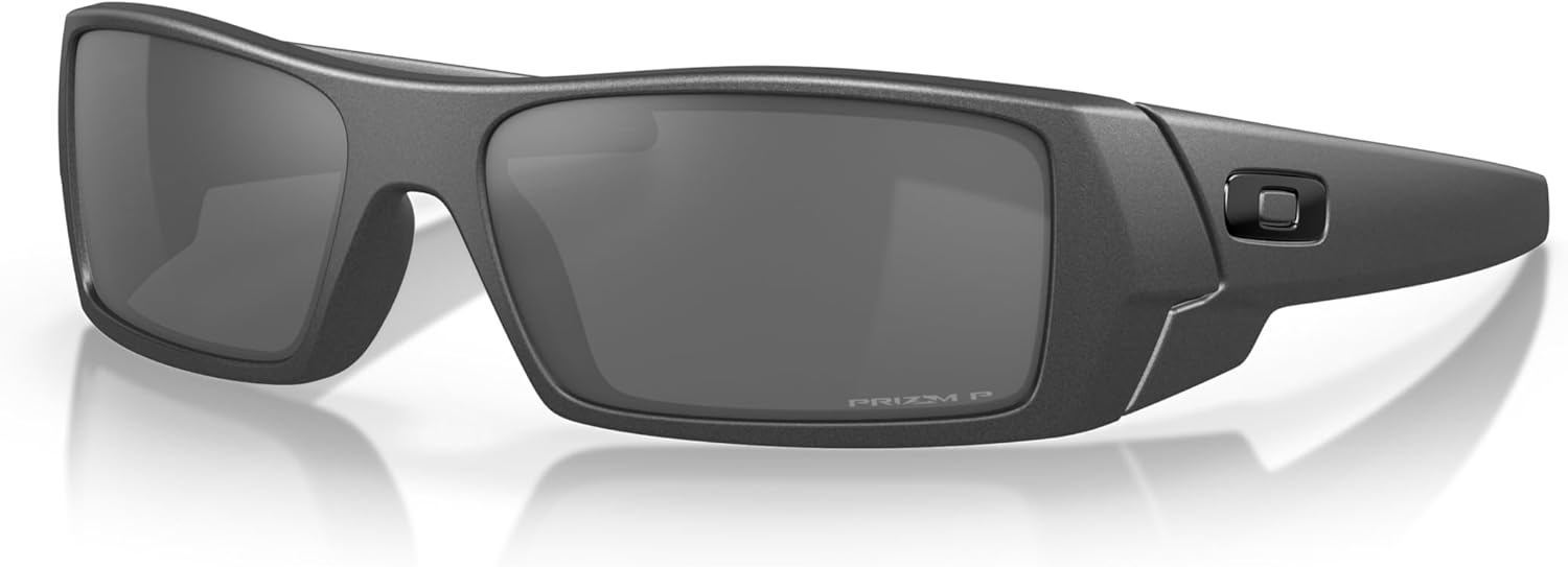Oakley Men's Oo9014 Gascan Rectangular Sunglasses Steel/Prizm Black Polarized 60...