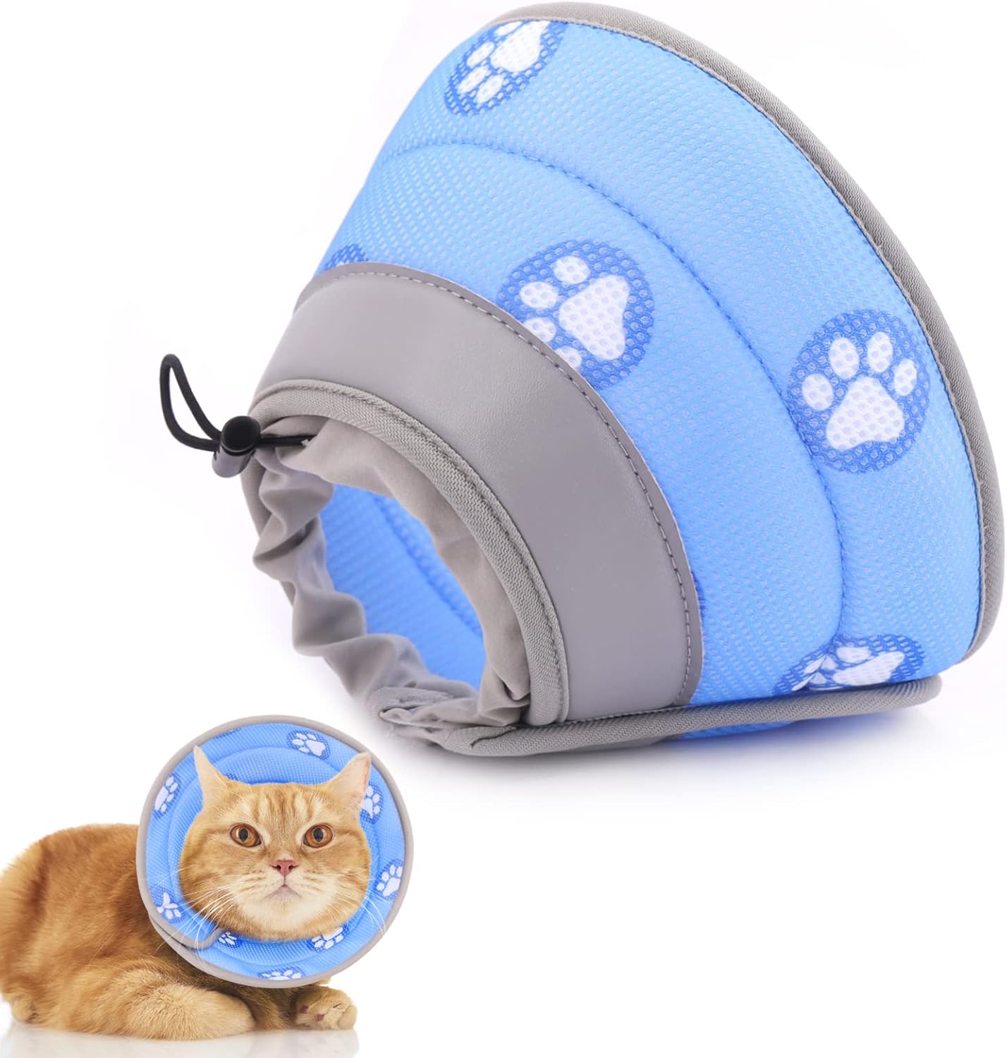 Supet Cat Cone Collar Soft to Stop Licking After Surgery, Adjustable Soft Cat Re...