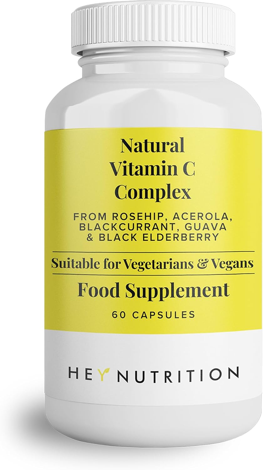Hey Nutrition Natural Vitamin C 250mg Complex from Rosehip, Acerola, Blackcurran...
