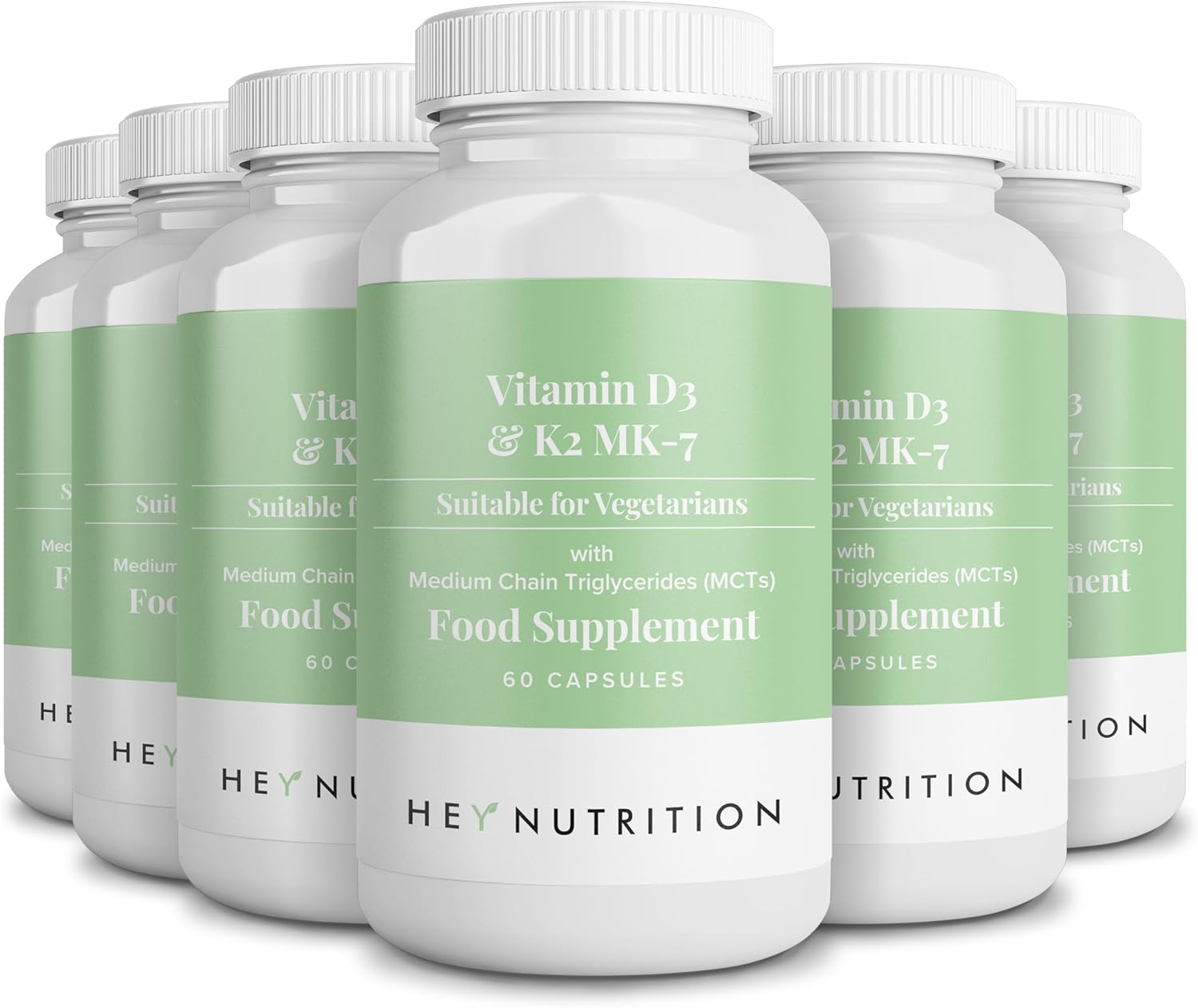 Hey Nutrition Vitamin D3 & K2 MK-7-100ug Each with MCT Oil - Suitable for Vegeta...