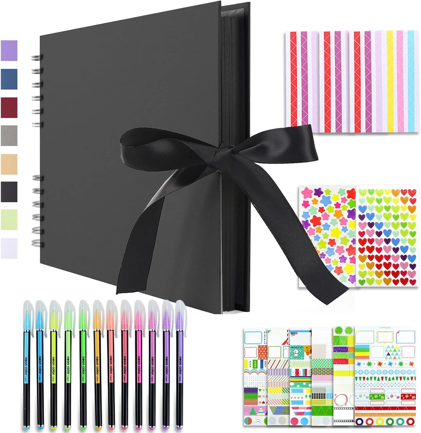 Vienrose Scrapbook Kit Photo Album 28.5x21 cm DIY 80 Pages Silk Ribbon Craft Pap...