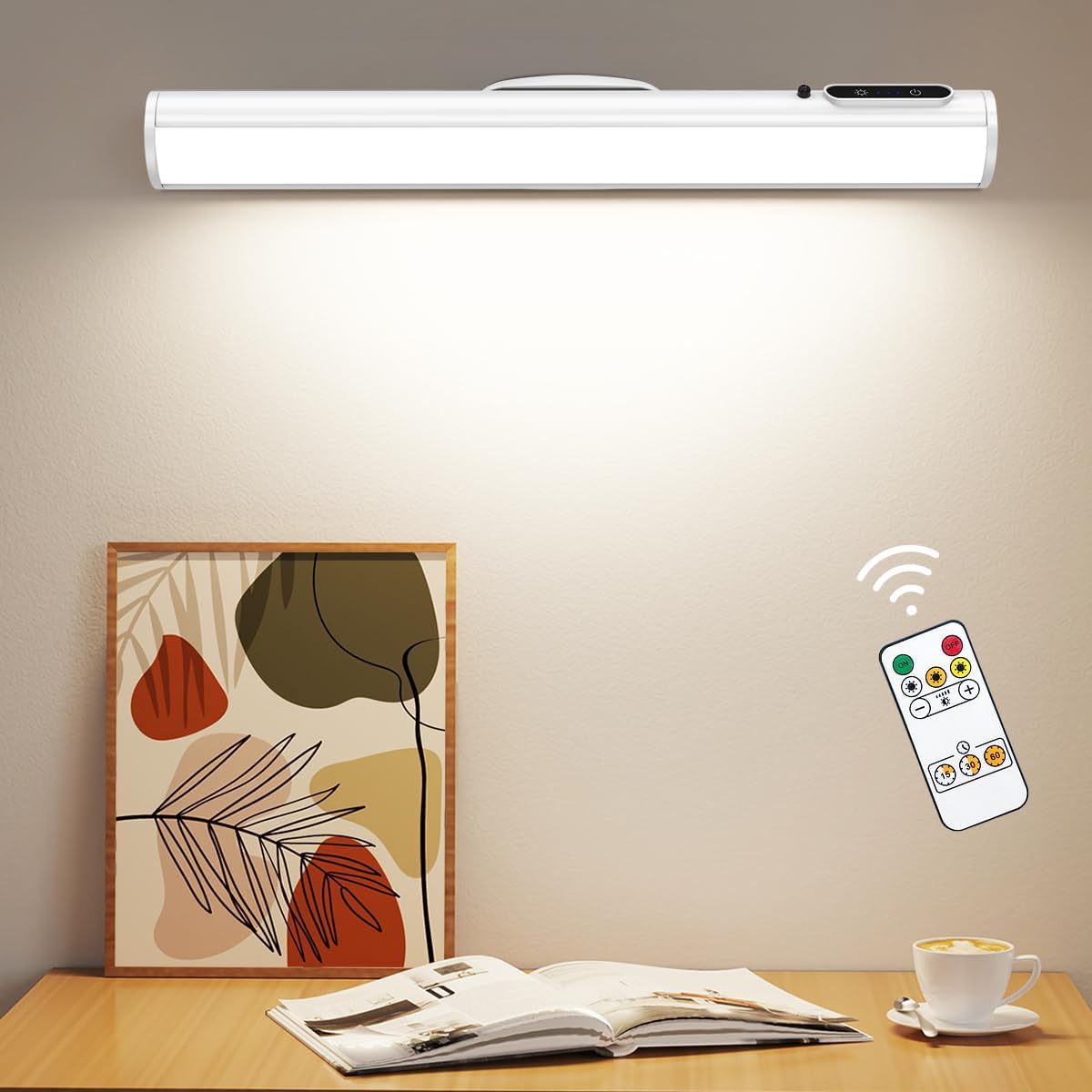 Hapfish Rechargeable Battery Operated Wall Lights Indoor, LED Strip Light Bar Ba...