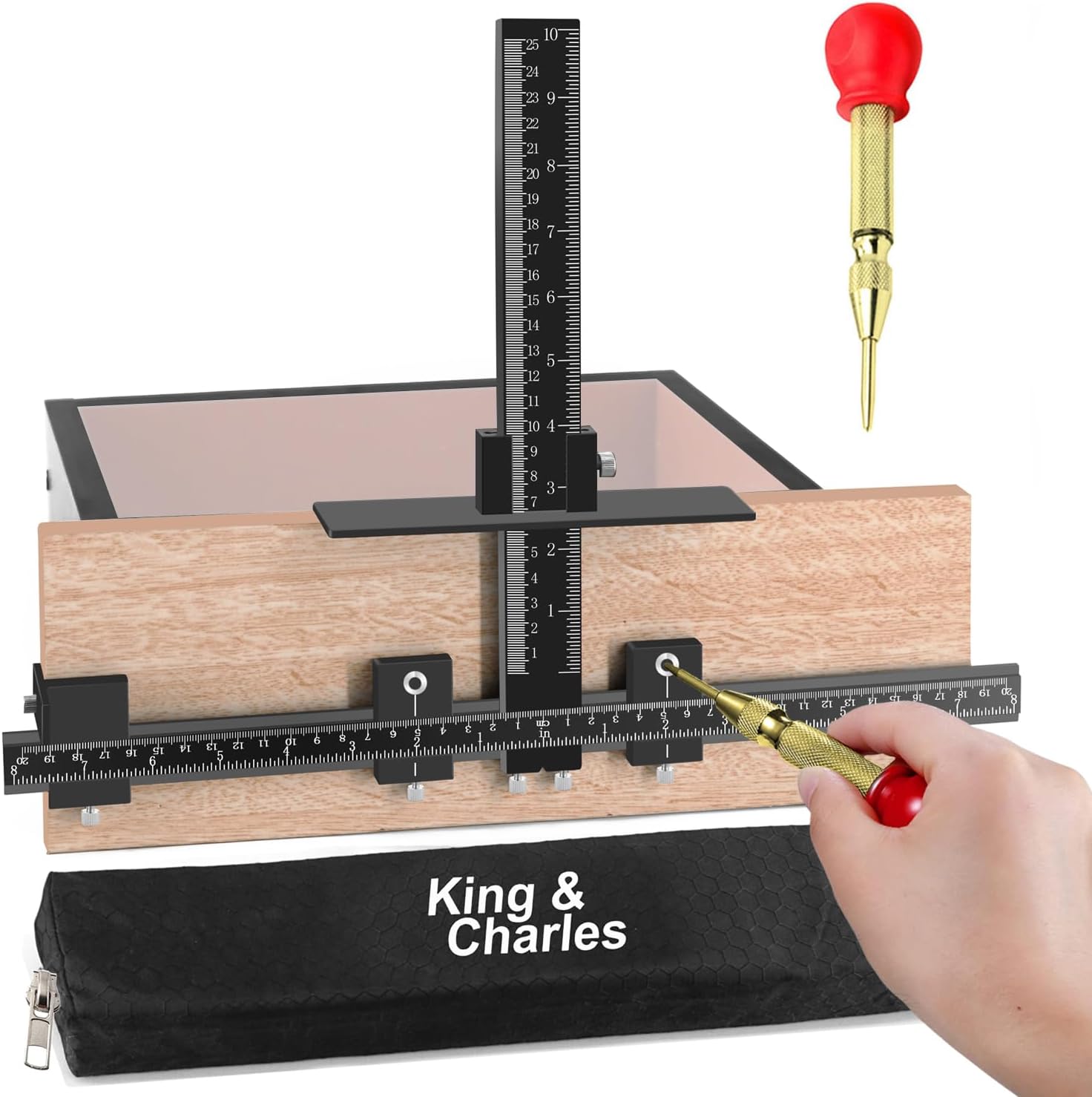 King&Charles Cabinet Hardware Jig, Aluminum Alloy Cabinet Handle Jig with Automa...