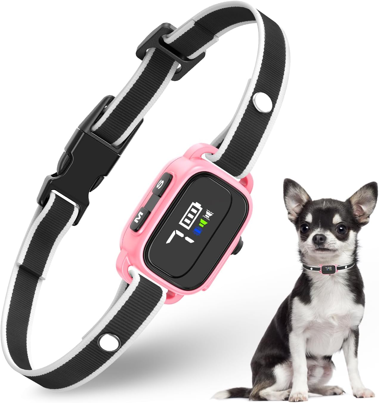 RICIVI Anti-Bark Collar for Small Dogs, No Shock Anti Barking Collars with 7 Sen...