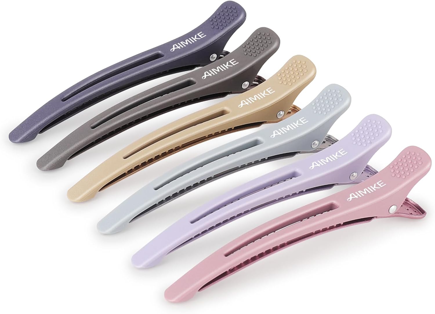 AIMIKE 6PCS Sectioning Hair Clips for Styling, Anti-Slip No-Trace Hairdresser Cl...