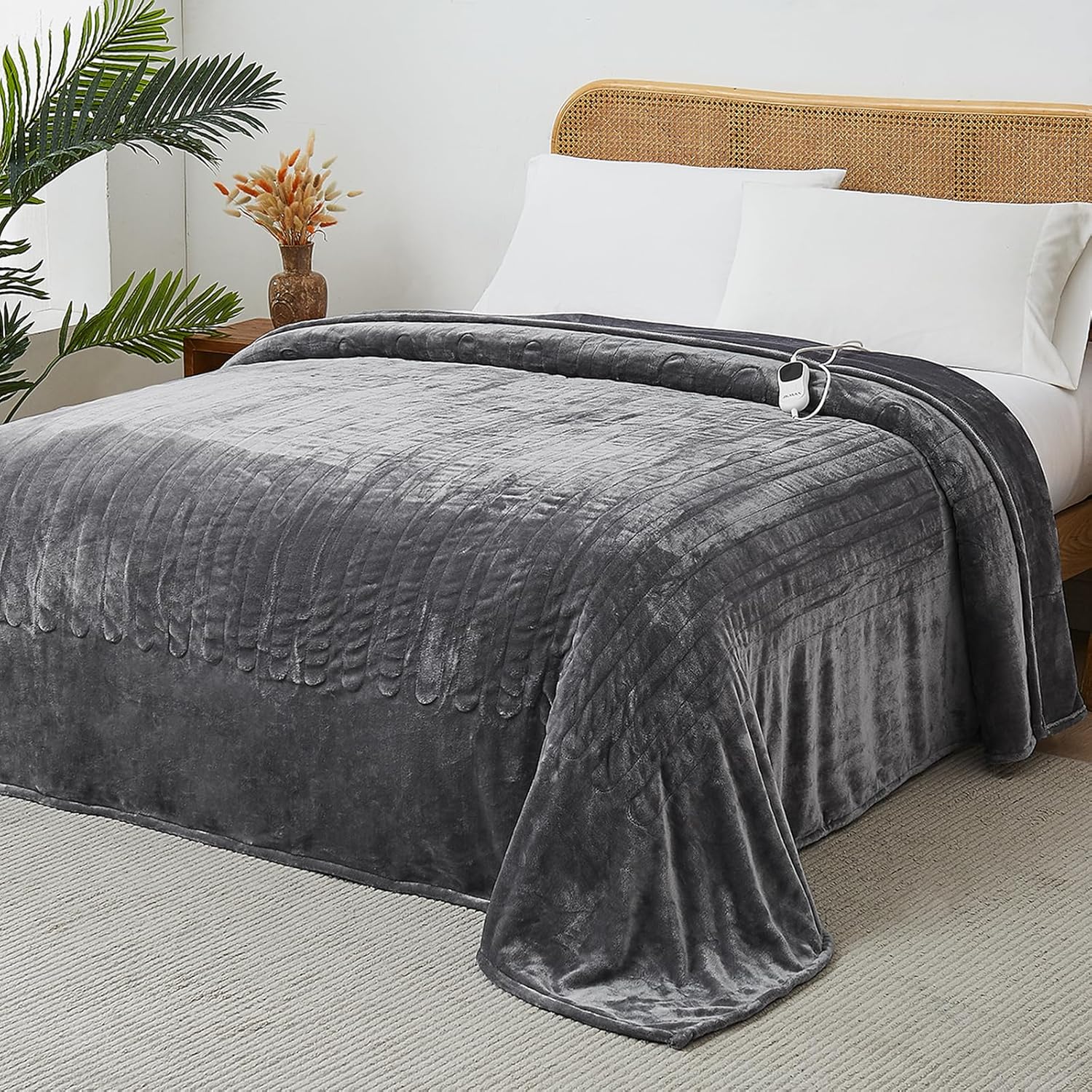 JKMAX Electric Heated Heating Blanket - Heated Bed Blanket 10 Heating Levels 8 H...