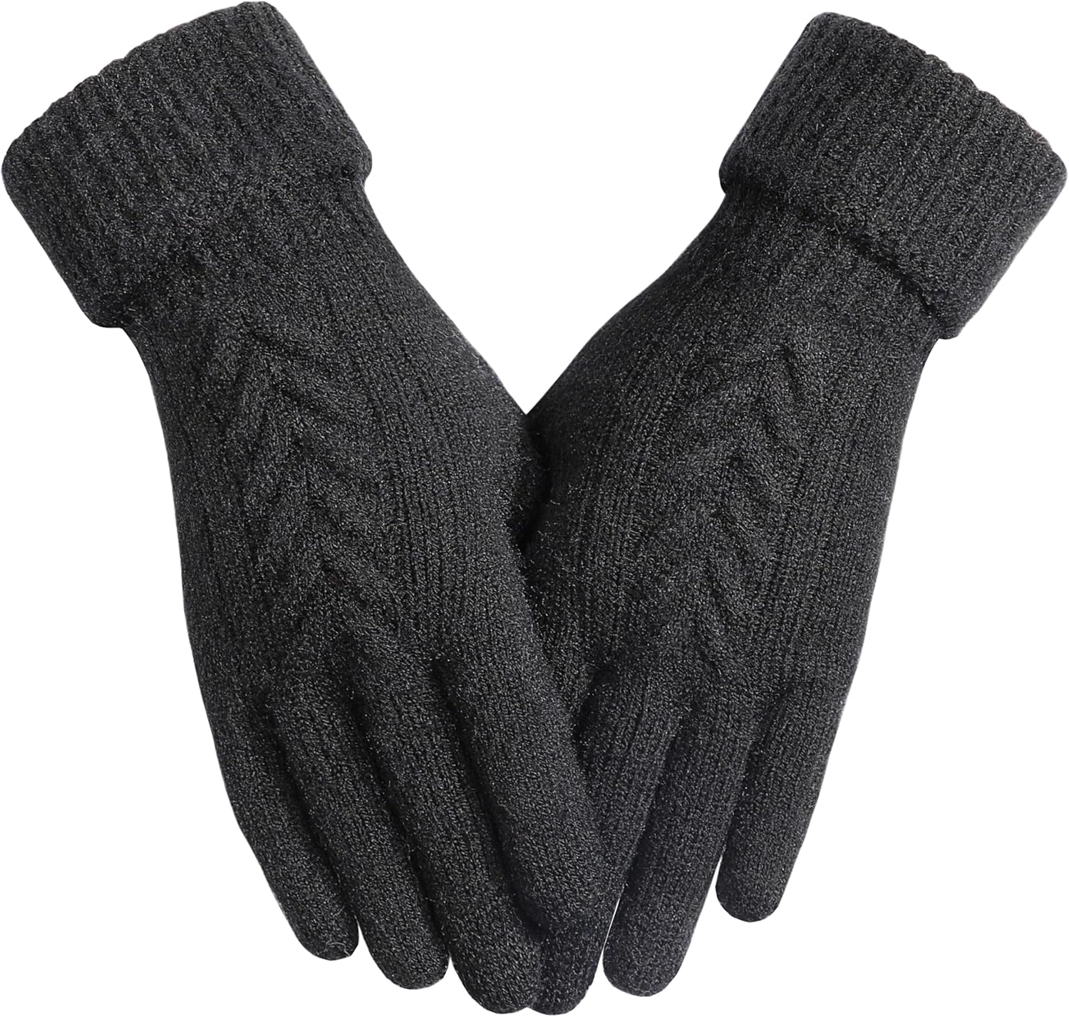 Achiou Women Winter Gloves, Touch Screen Gloves, Elastic Soft Warm Knit Lined, O...