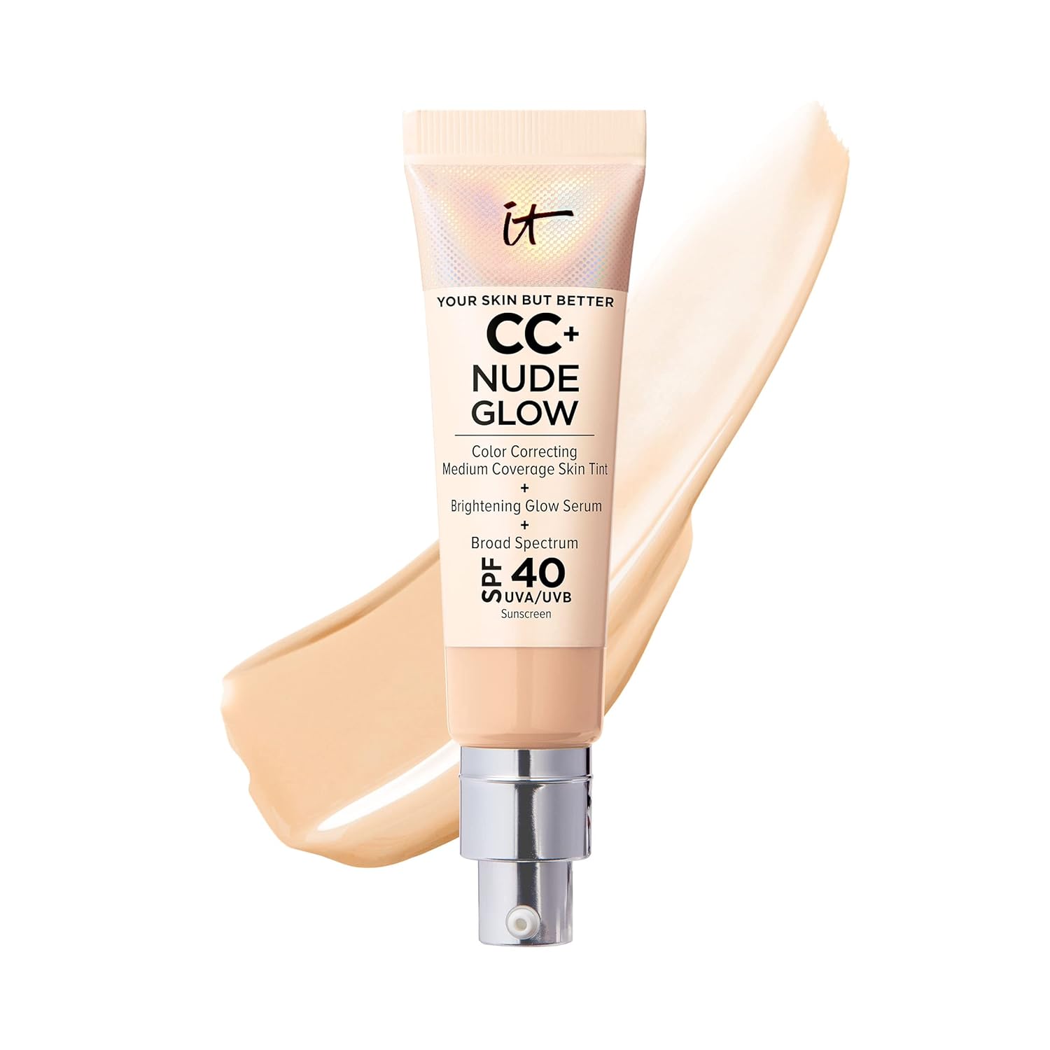 IT Cosmetics CC+ Nude Glow Lightweight Foundation + Glow Serum with SPF 40 - Wit...