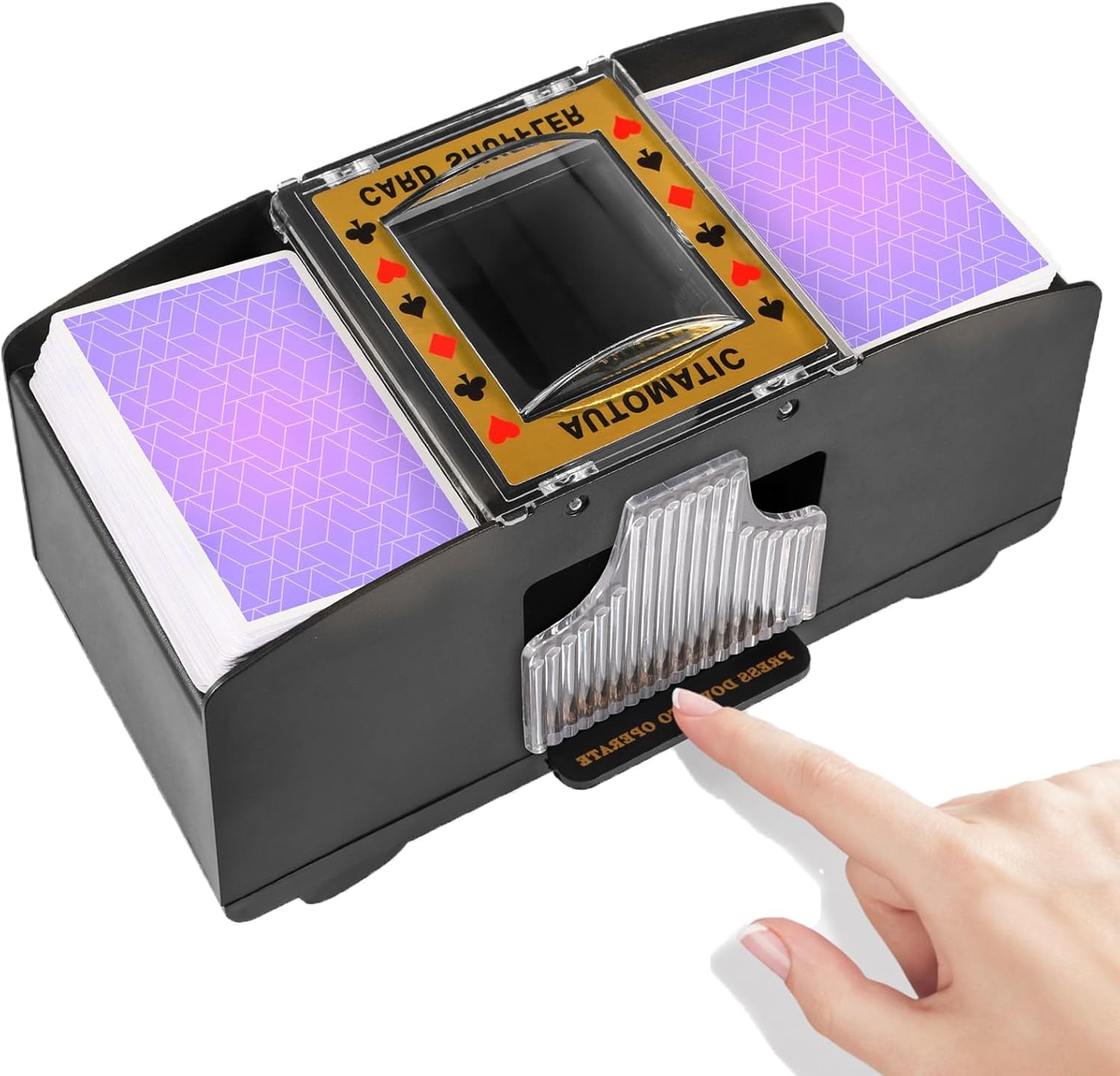 Automatic Card Shuffler 2/1/4/6 Deck,Battery-Operated Electric UNO Poker Shuffle...