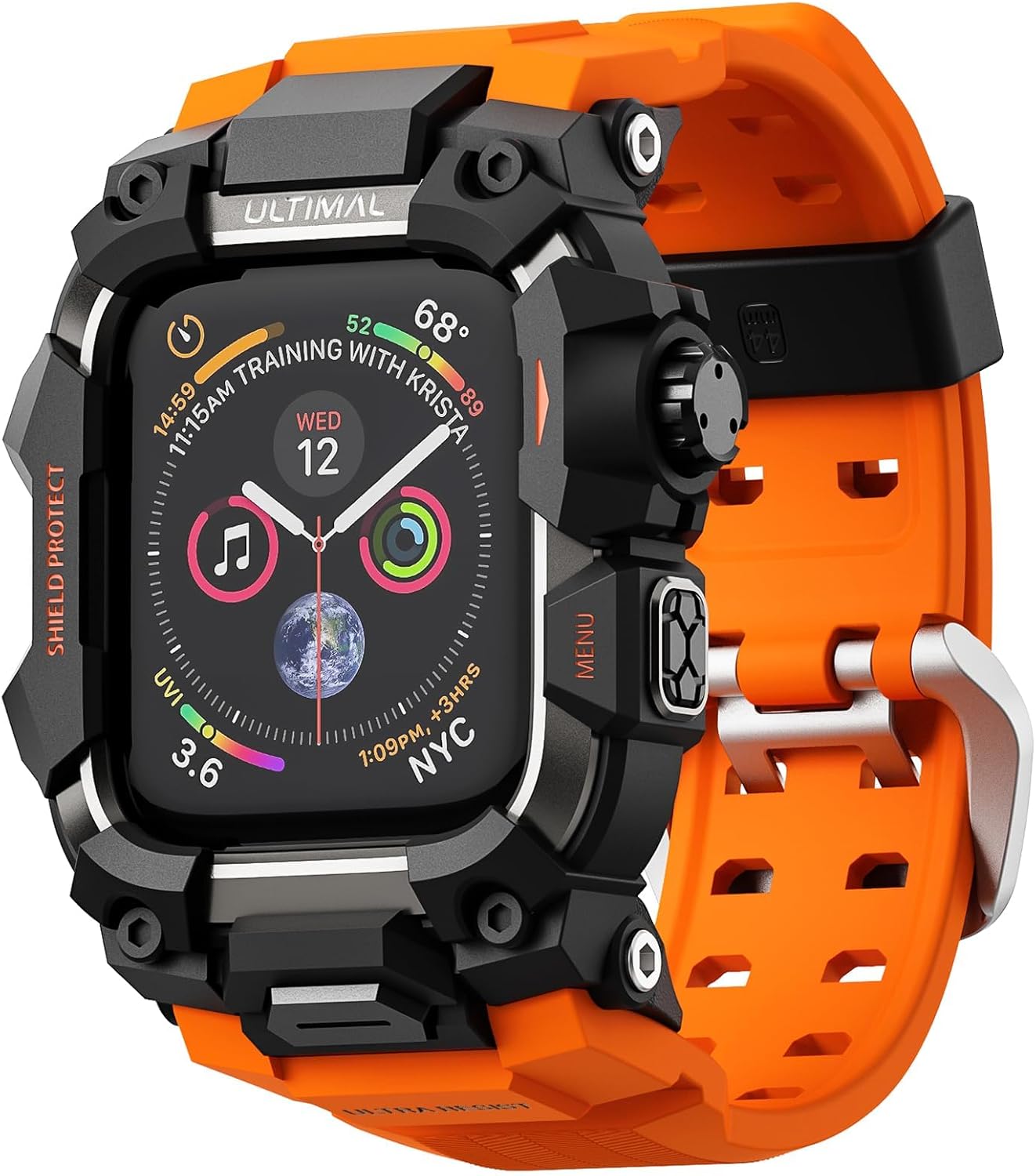 ULTIMAL Rugged Case with Band for Apple Watch Strap 45mm, Compatible with Apple...
