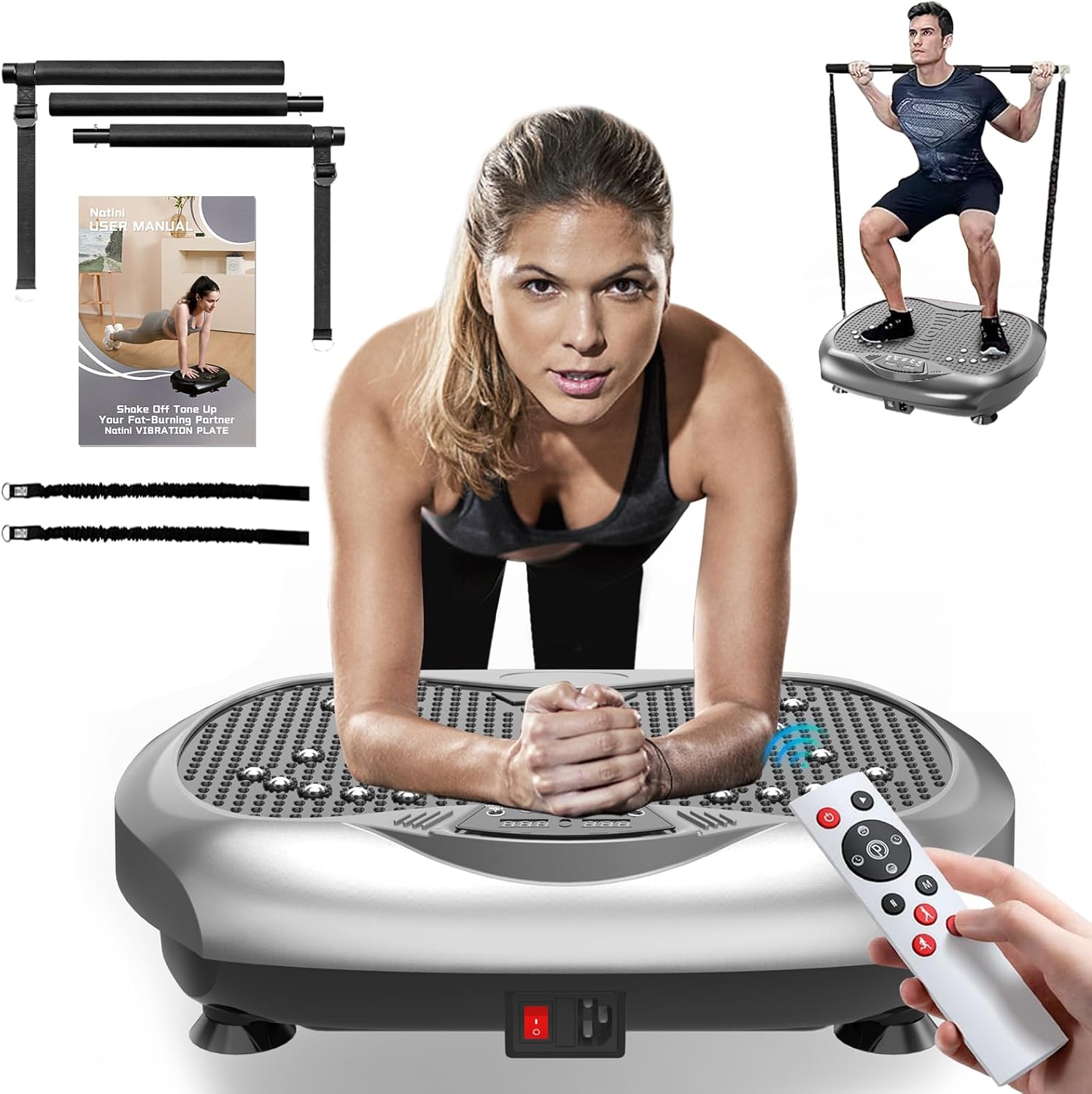 Vibration Plate Exercise Machine - Whole Body Workout Vibration Platform Lymphat...