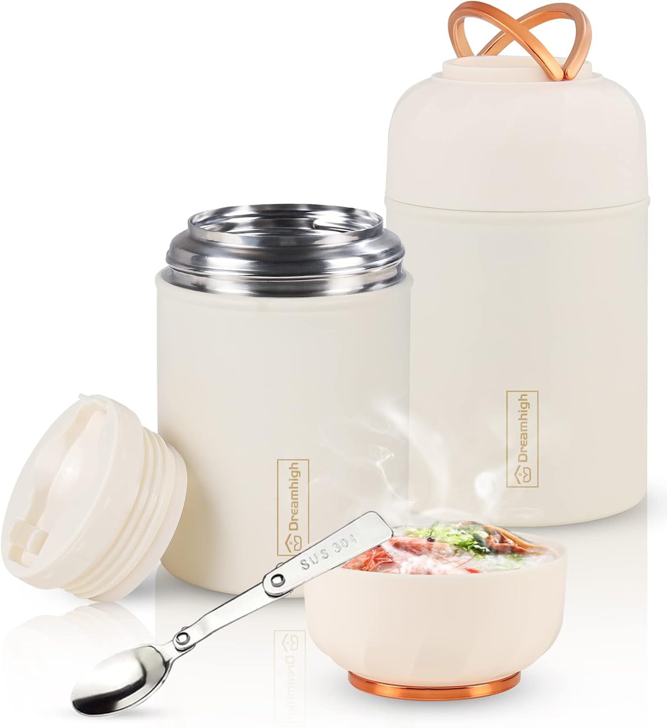 Dreamhigh® Thermal Container for Food, 550 ml, Stainless Steel Thermal Mug with...