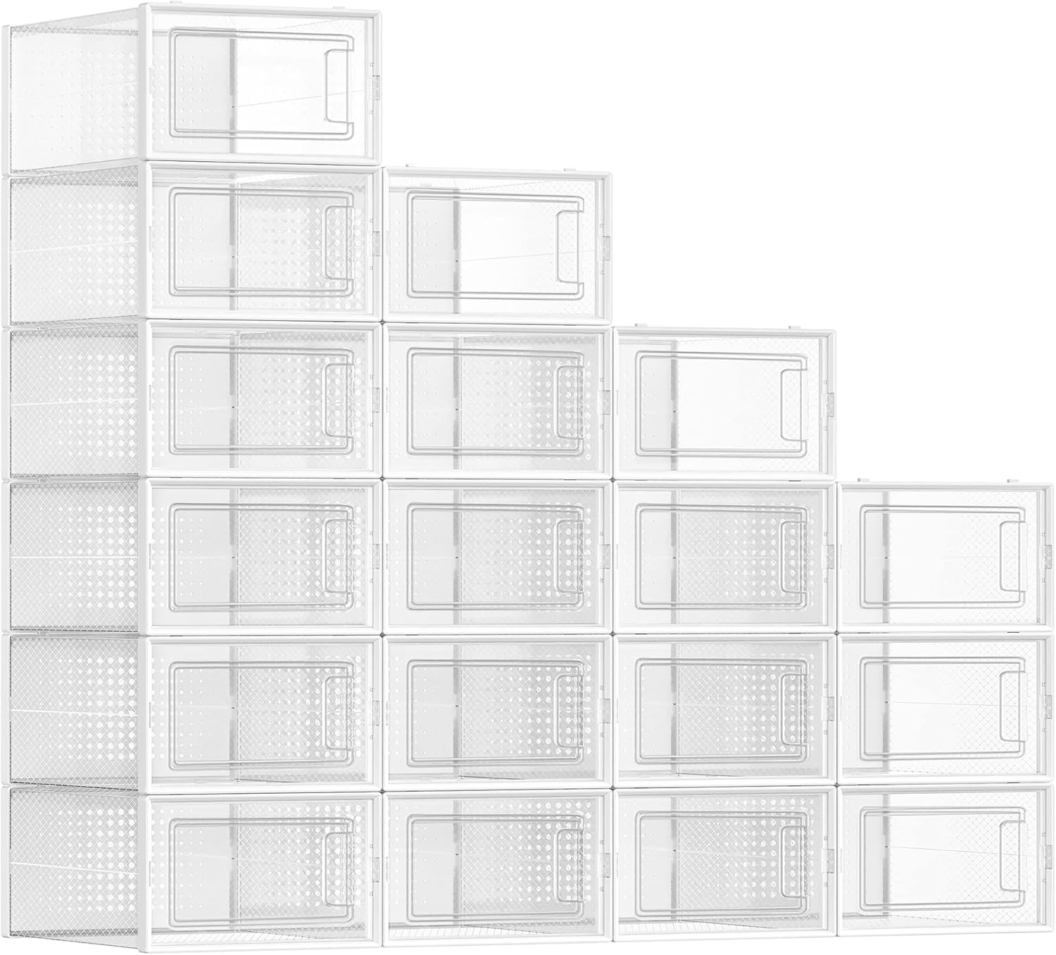 SONGMICS Shoe Boxes, Pack of 18 Shoe Storage Organ...