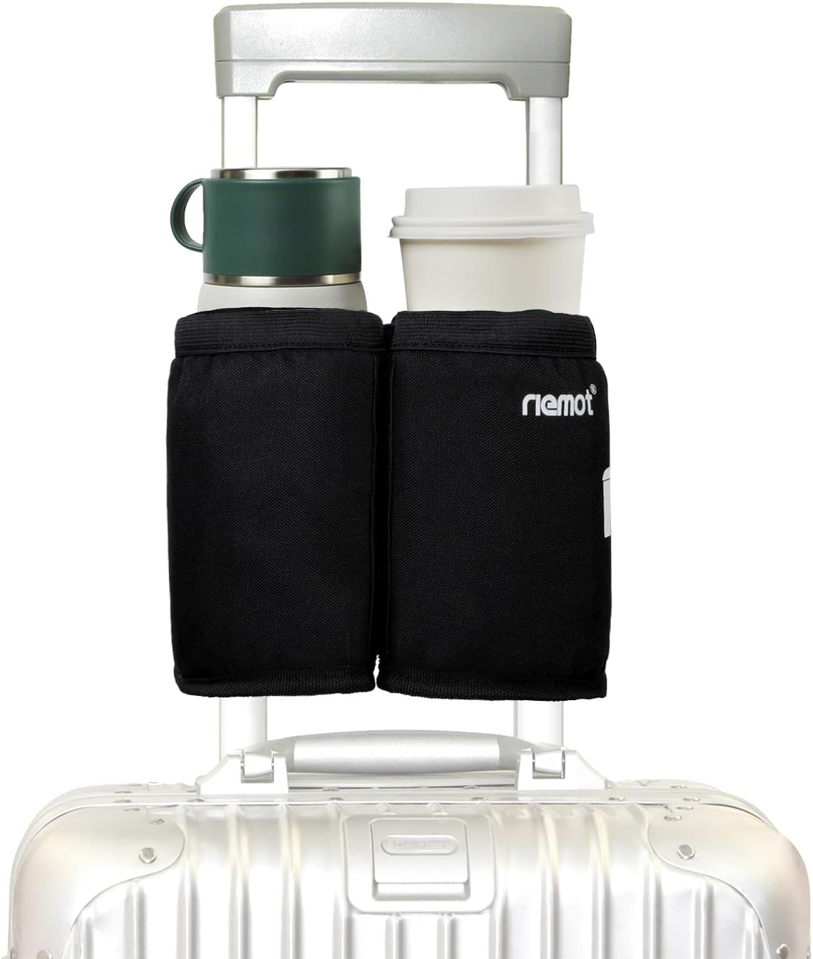 riemot Luggage Travel Cup Holder Free Hand Drink Carrier - Hold Two Coffee Mugs...
