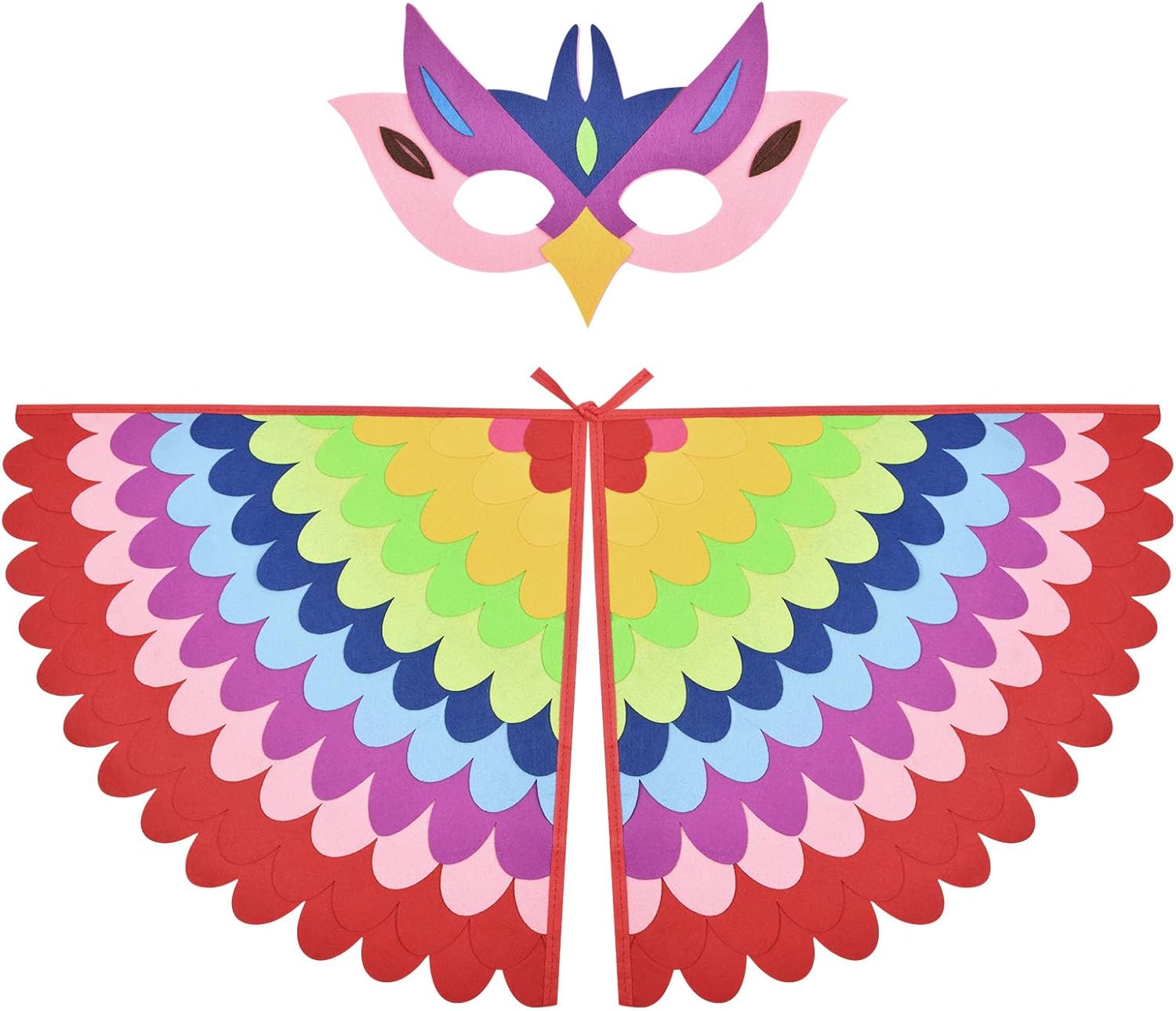 URAQT Felt Bird Capes Wings, Kids Bird Wings Costume Set with Felt Eye Mask, Adj...