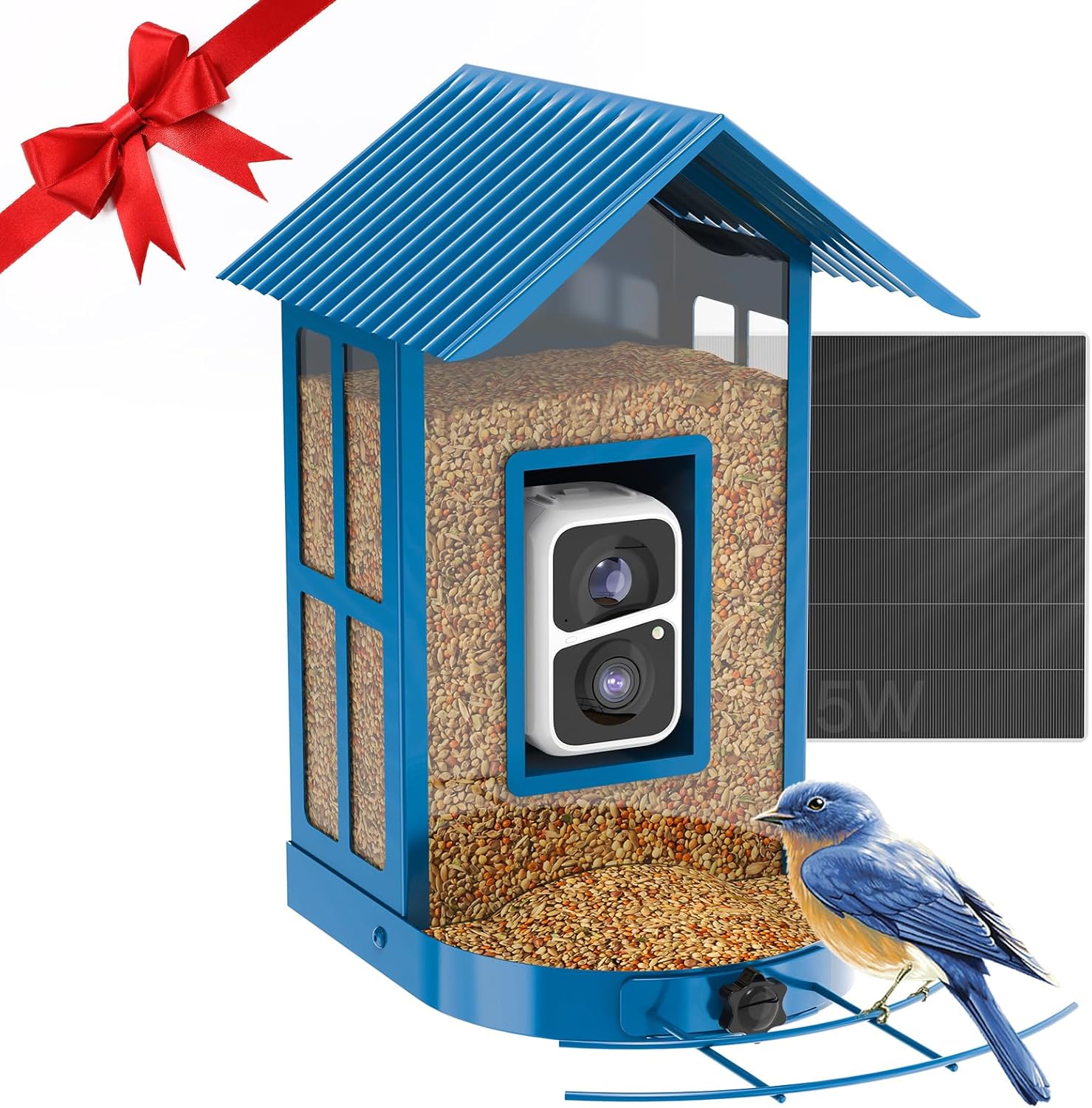 SOLIOM Bird Feeder with Camera Wireless Outdoor,Video Bird Feeder Camera with AI...