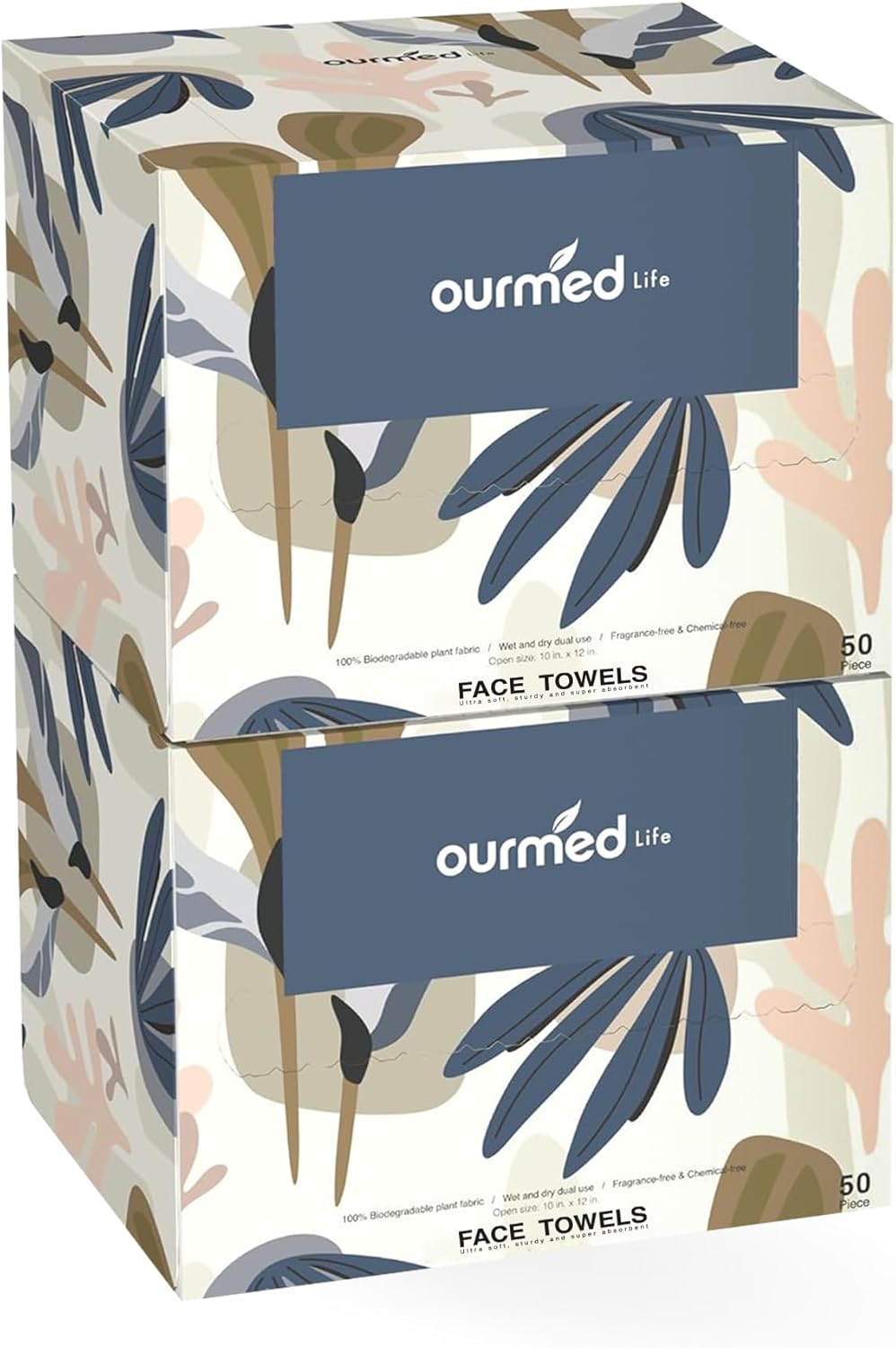 Ourmed Life Disposable Face Towel | 100 Count Lint-Free Biodegradable Clean Towe...