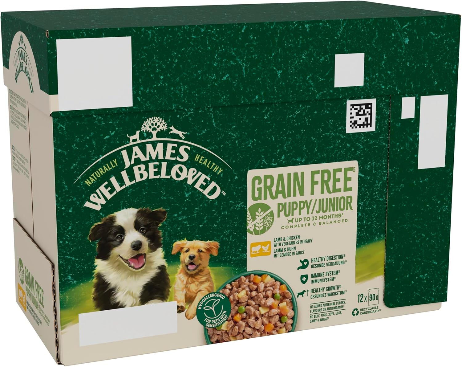 James Wellbeloved Grain Free Puppy Dog Food with Lamb and Chicken in Gravy Pouch...